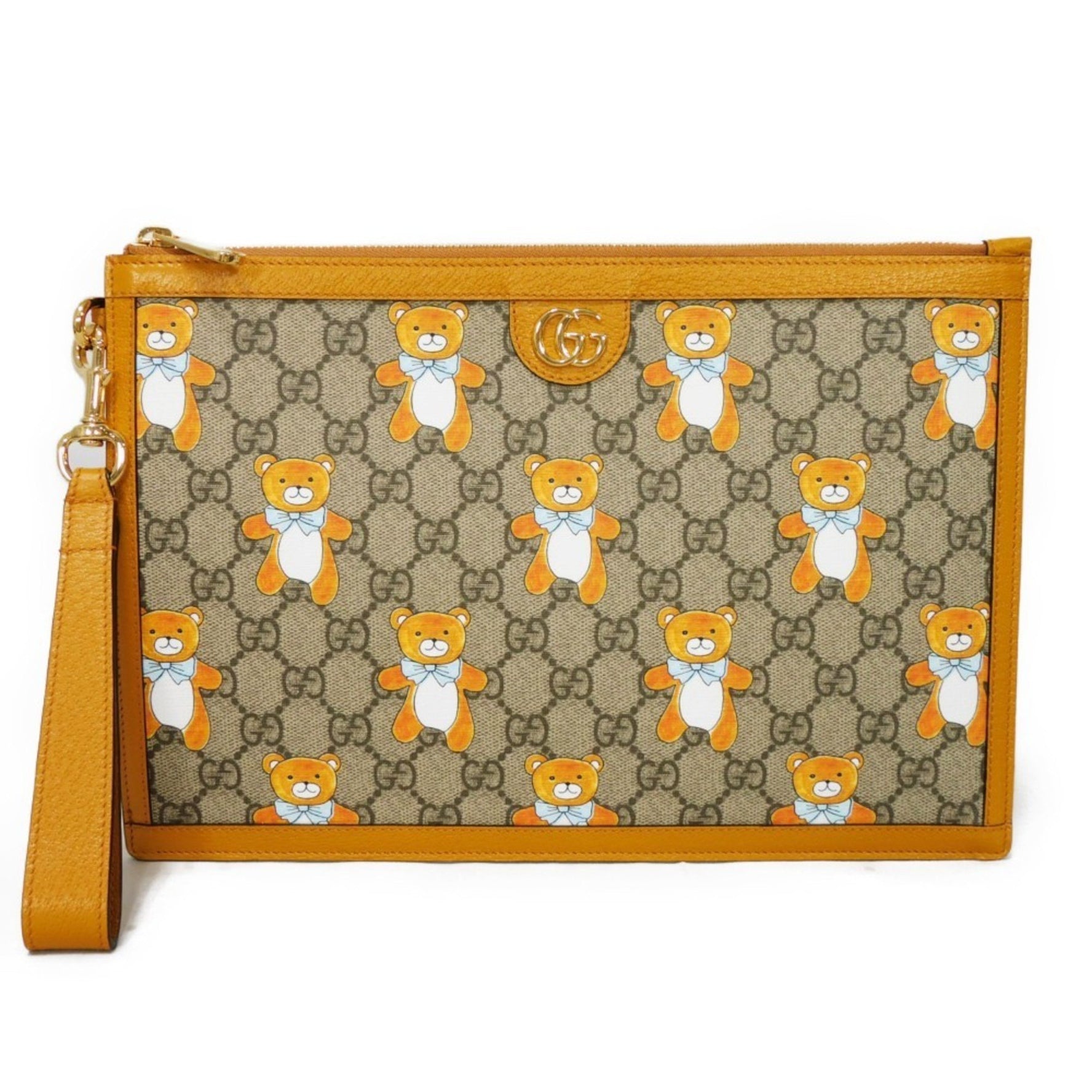 Gucci Kai Teddy Bear Pouch Clutch Bag GG Marmont Strap Second Unused Supreme 2YLAG 8695 Men's Women's