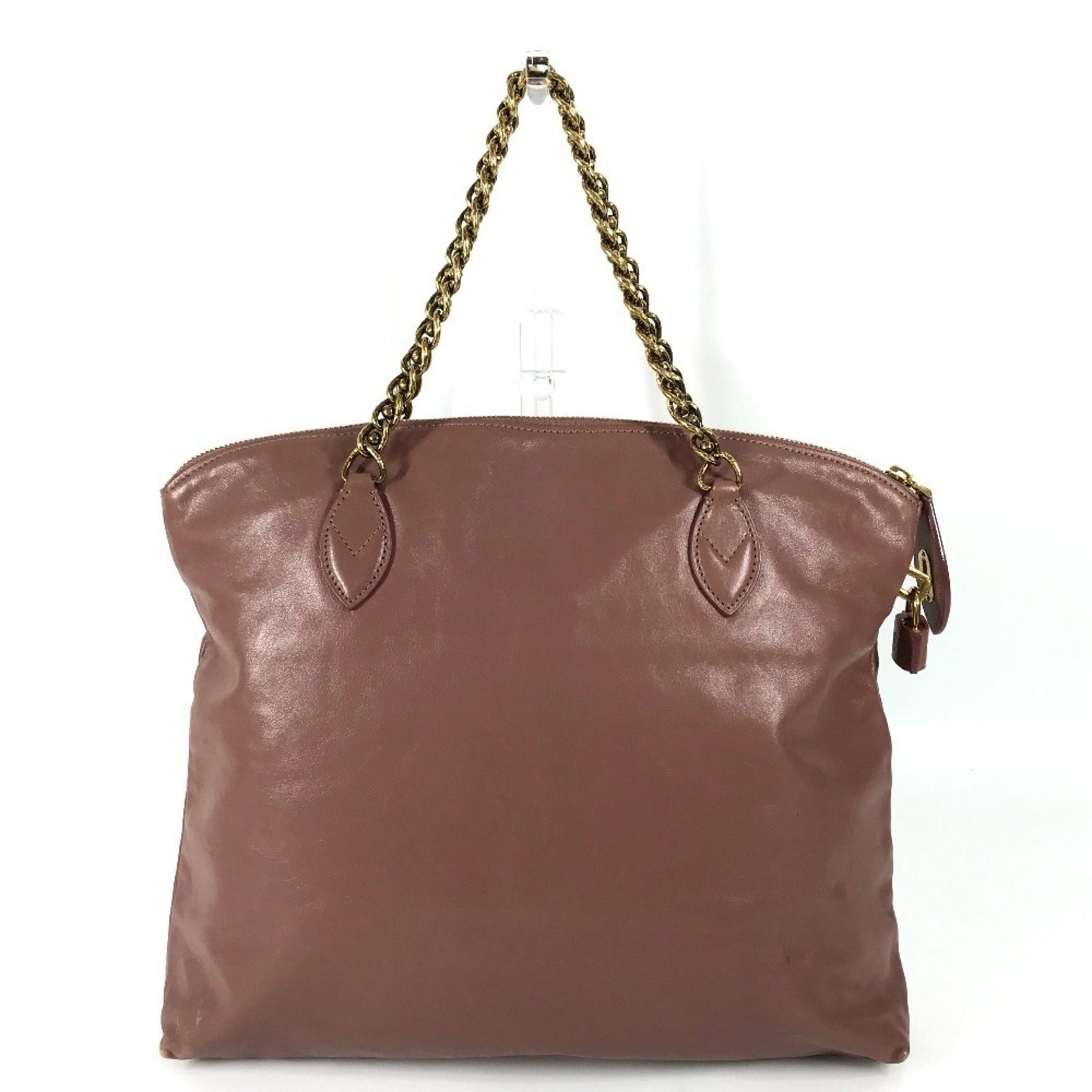 Louis Vuitton Lockit Chain Bag W Shoulder Tote Calf Leather Rose Pink