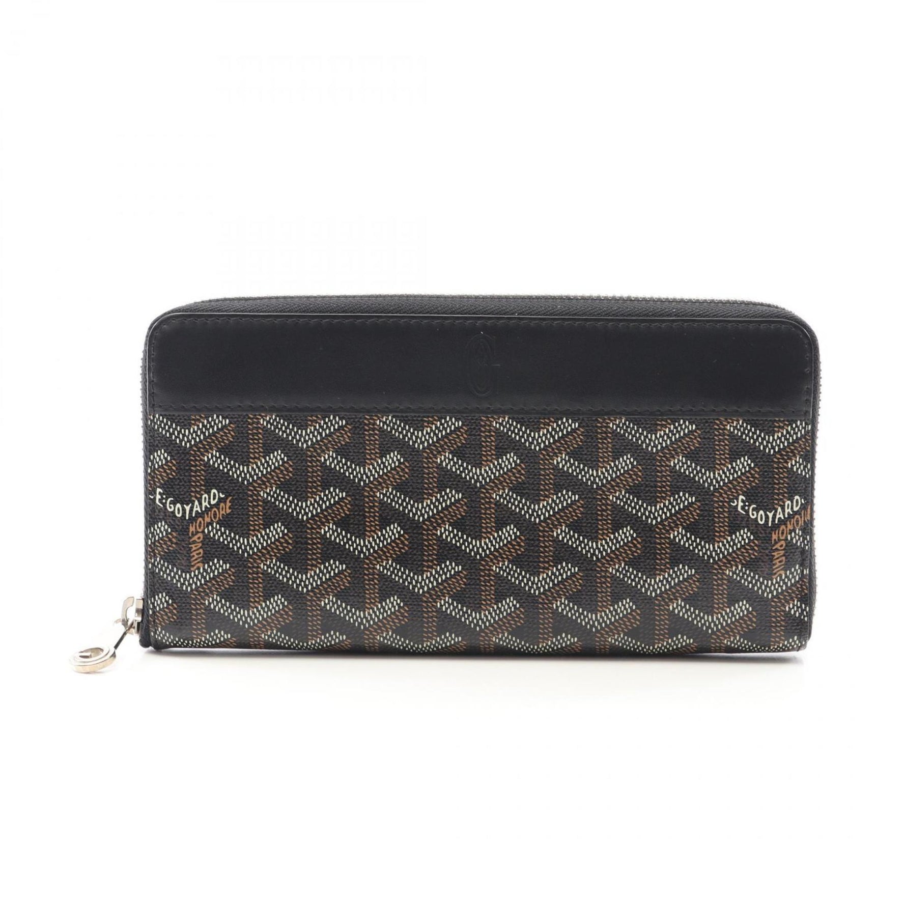 Goyard Matignon GM Round Long Wallet in PVC-Coated Canvas and Leather, Black/Multicolor