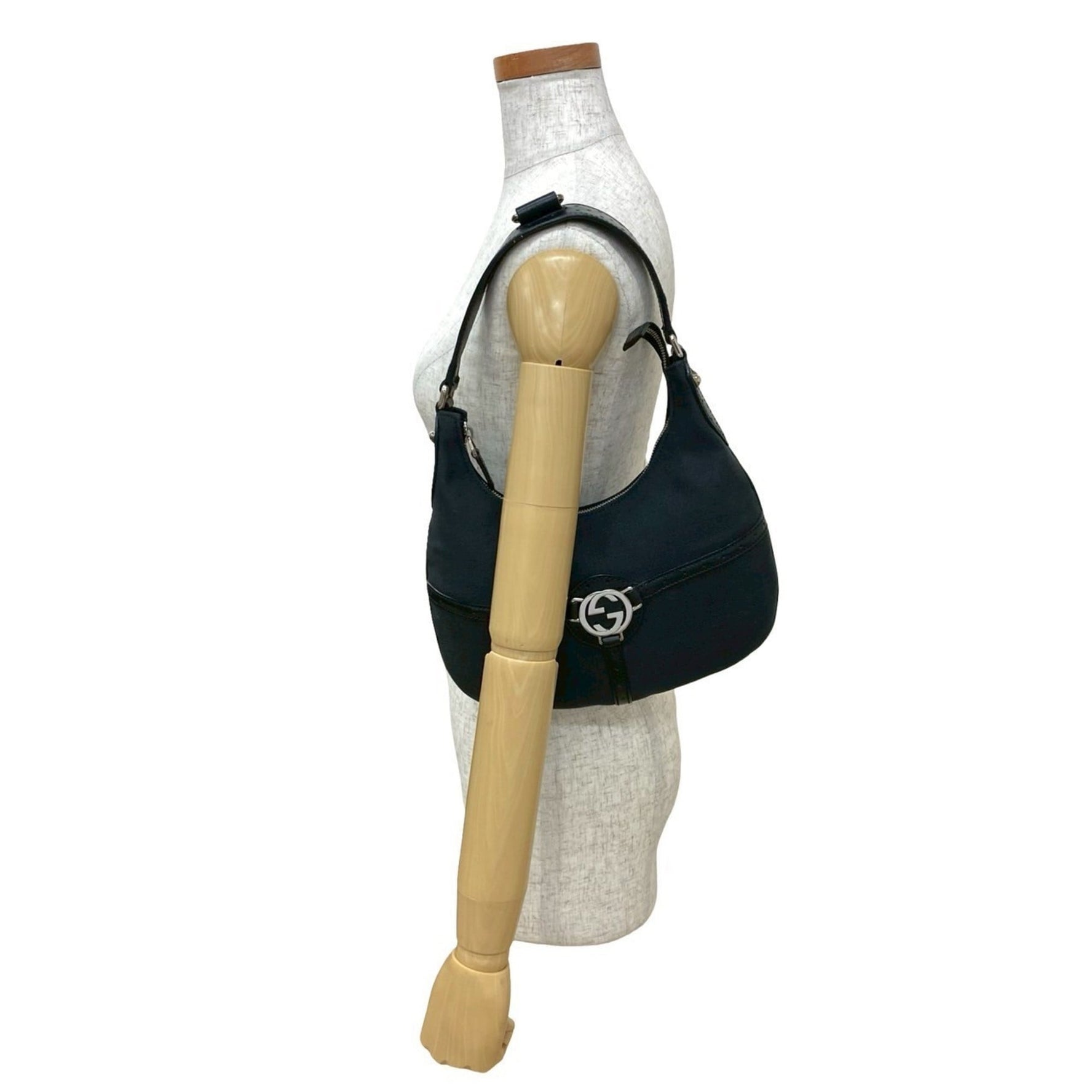 GUCCI GG Logo Leather Canvas One-Shoulder Bag/Semi-Shoulder Bag/Handbag