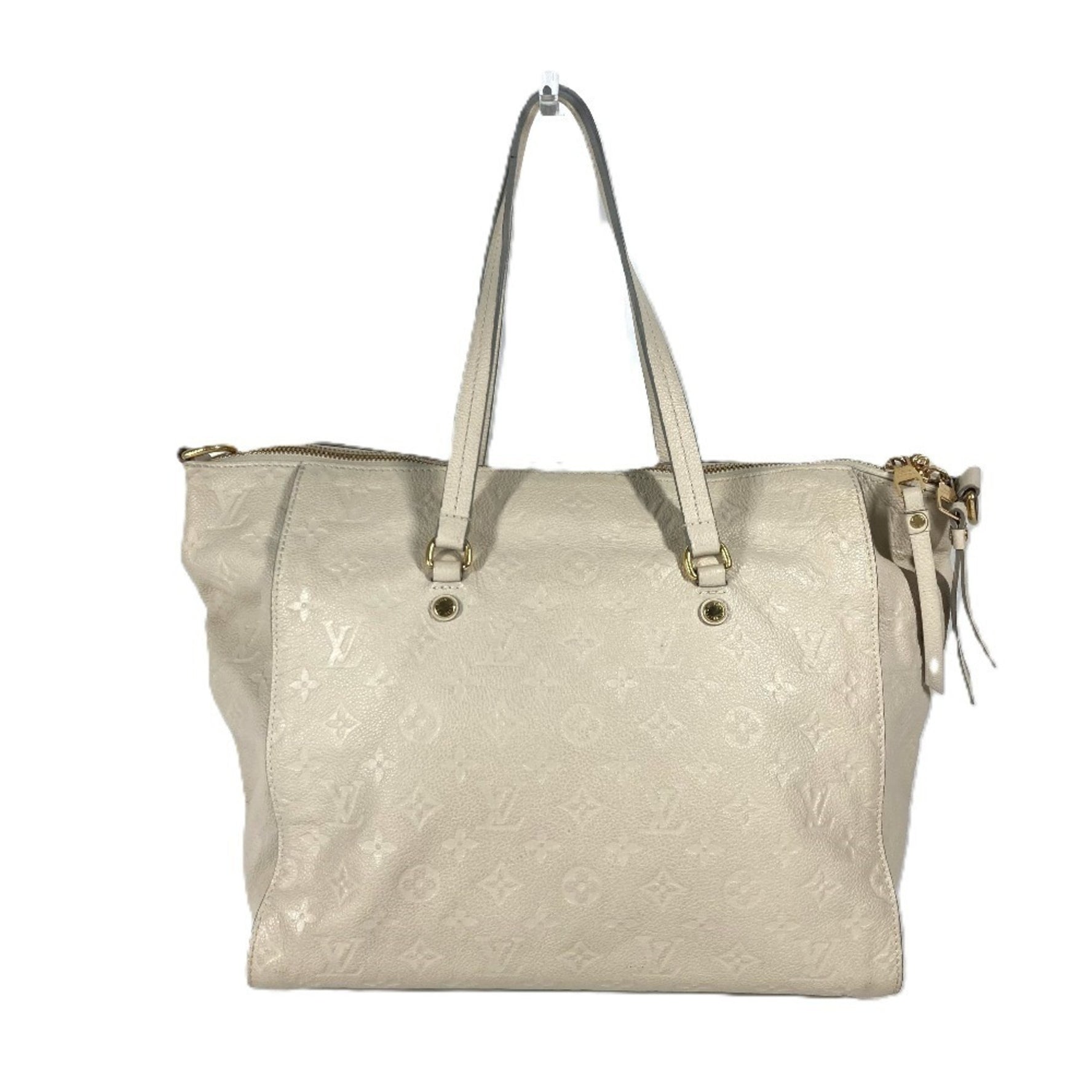 Louis Vuitton Monogram Empreinte Lumineuse PM Tote Bag Shoulder Leather Neige White