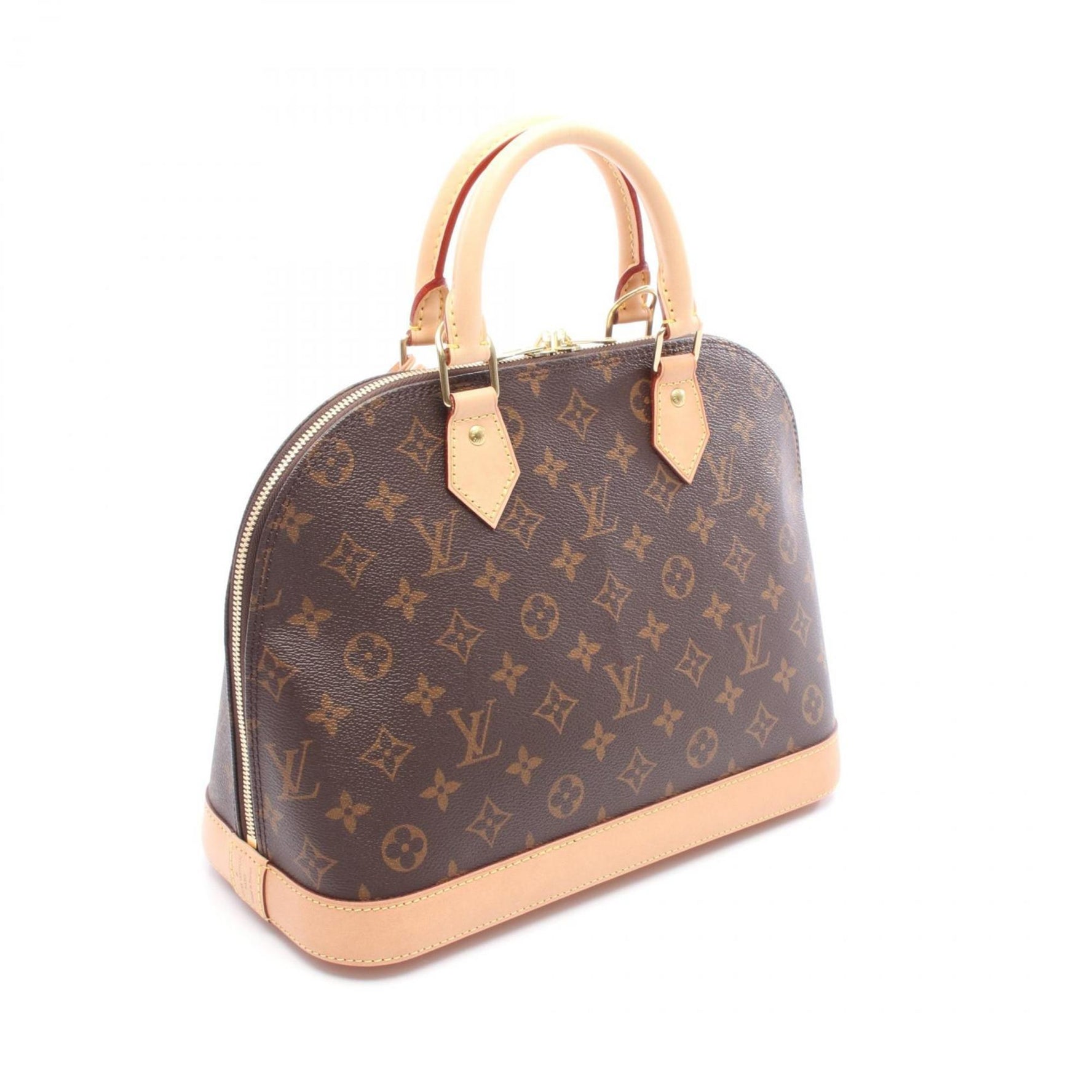 Louis Vuitton Alma Handbag, Coated Canvas and Leather, Monogram, Brown