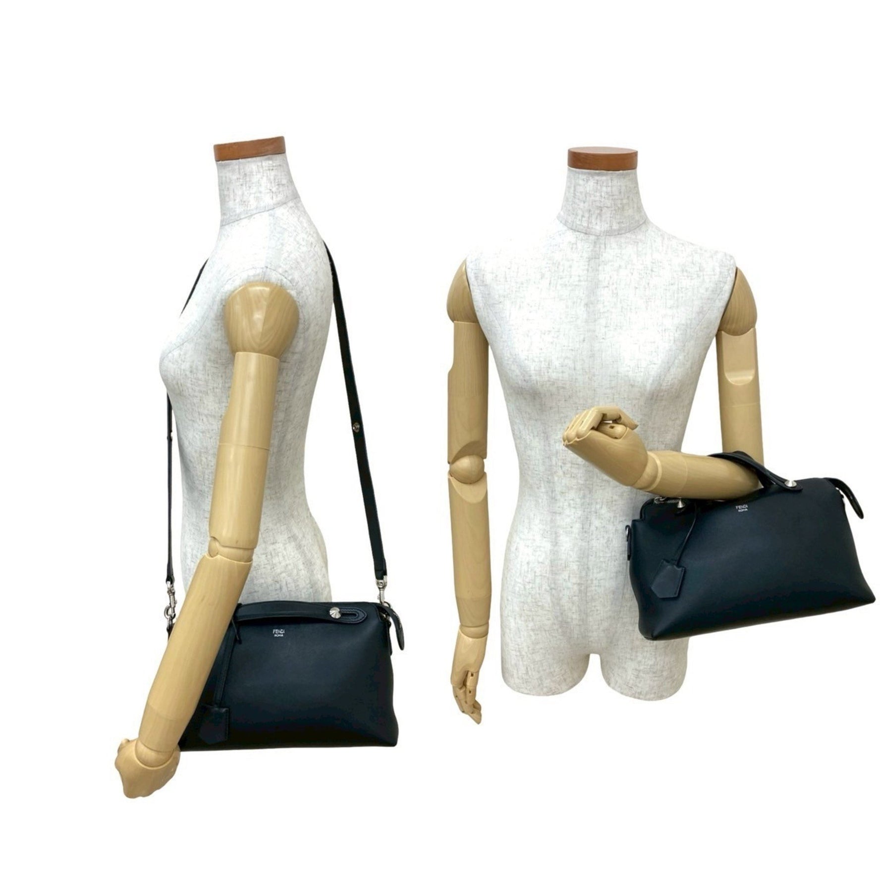 FENDI By the Way Medium Leather Handbag, Mini Boston Bag, Shoulder