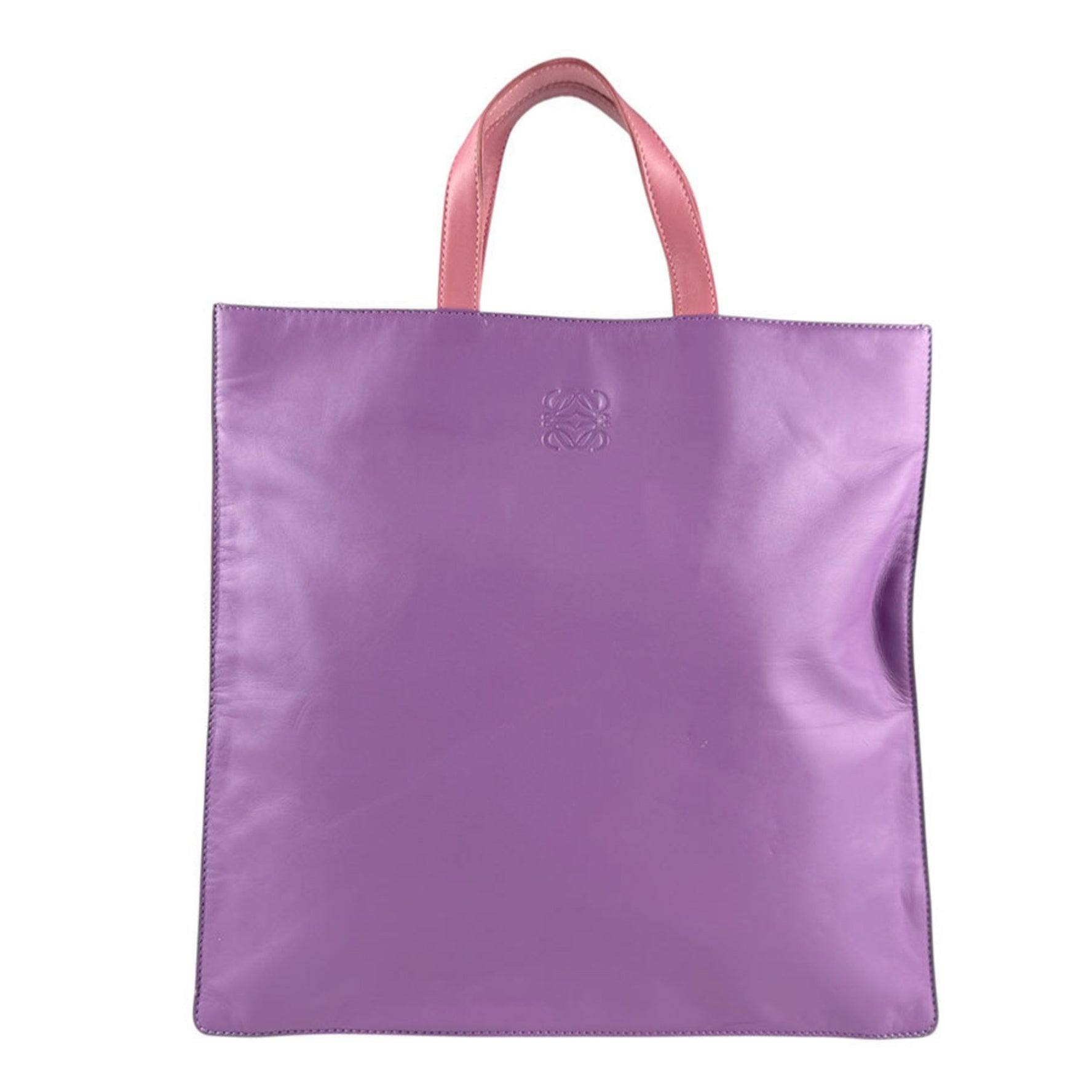 LOEWE handbag tote bag anagram leather purple beige pink ladies