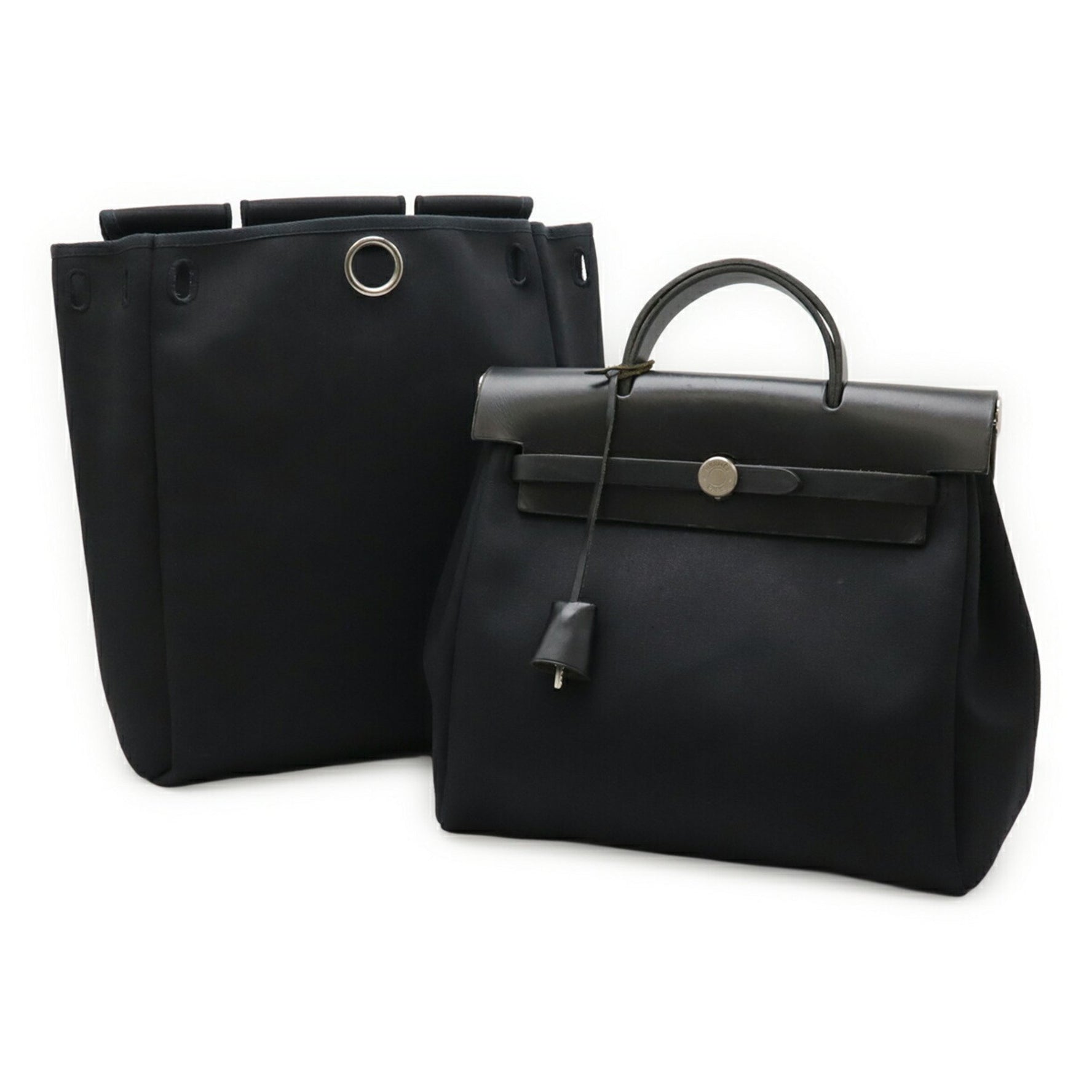 HERMES Hermès Airbag Ad PM Backpack/Handbag, Toile Officier Leather, E Stamp