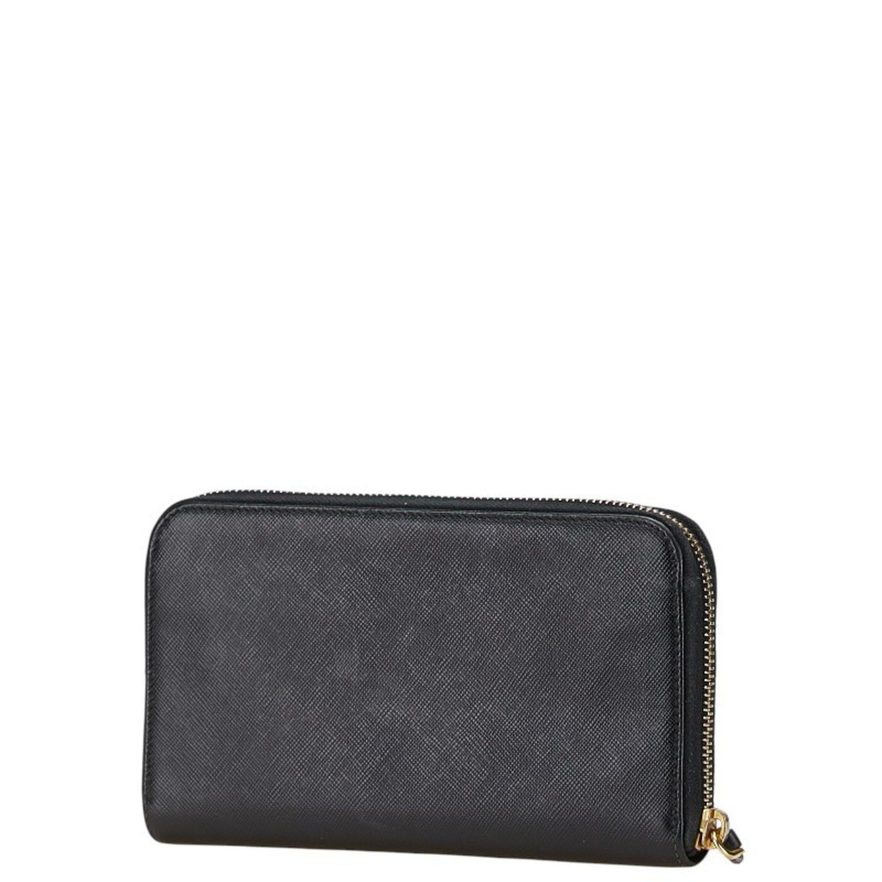 Prada Round Zip Long Wallet Leather