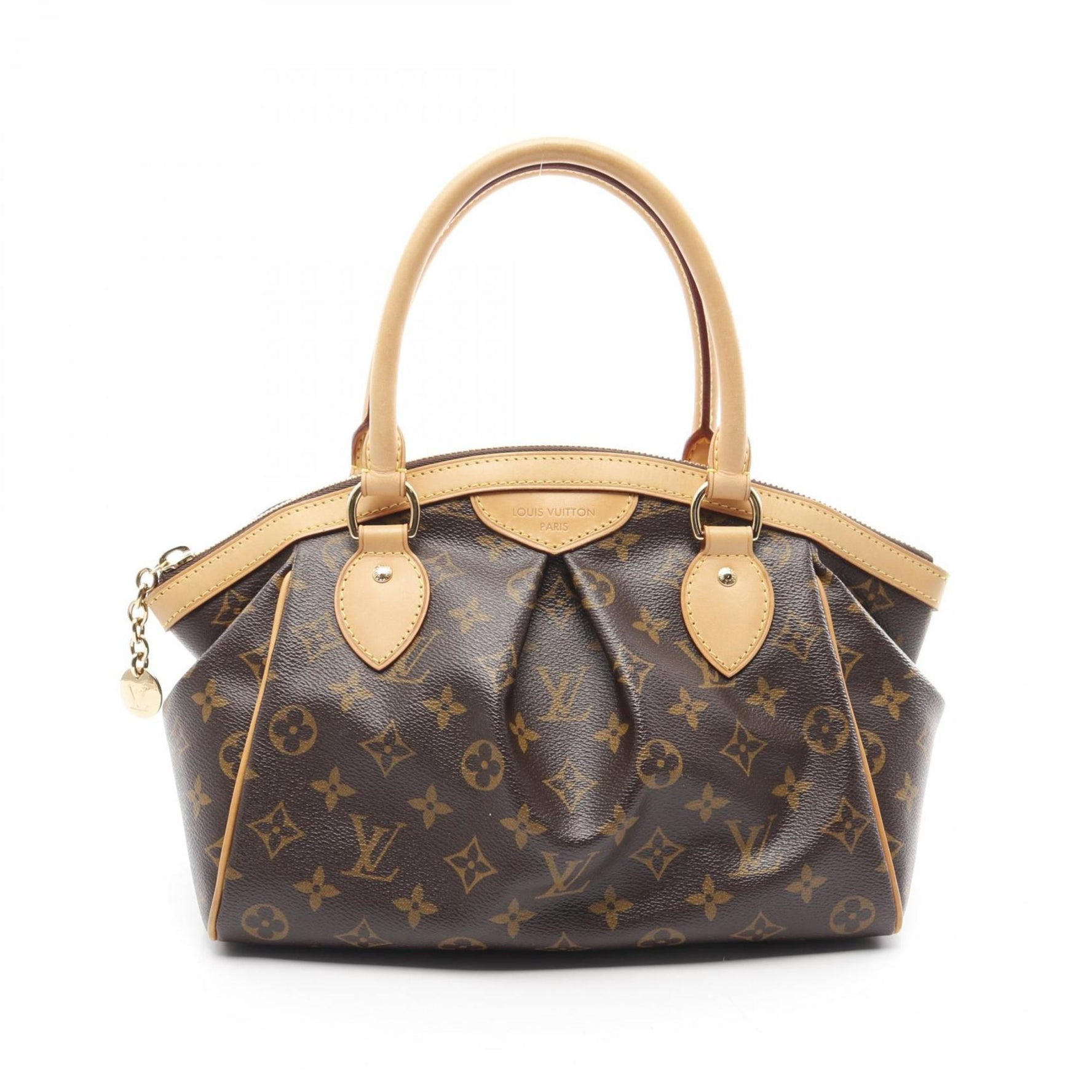 Louis Vuitton Tivoli PM Monogram Handbag Bag Coated Canvas Leather Women's Brown M40143