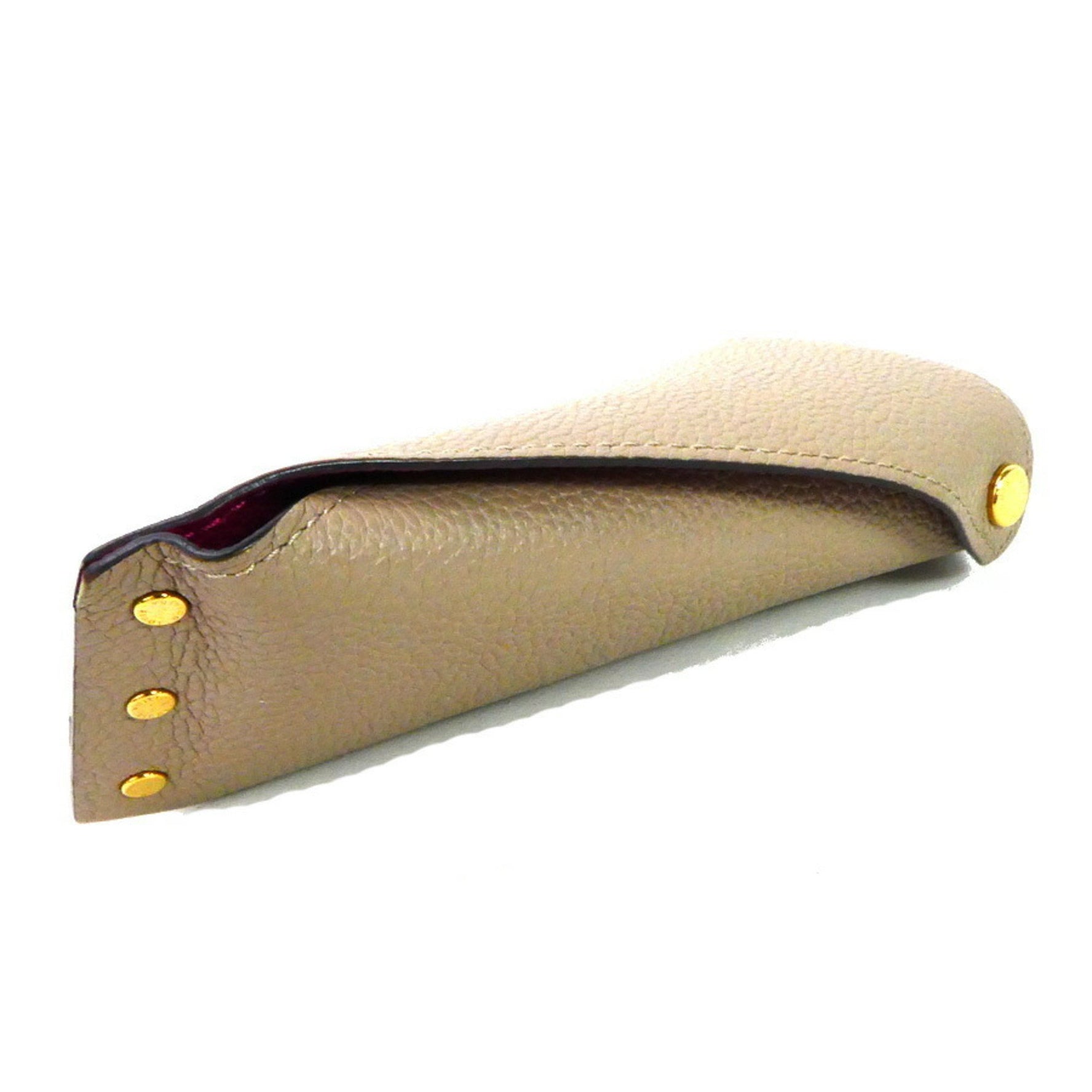 Louis Vuitton Key Case Multicle Berlingo Leather Beige x Framboise Unisex