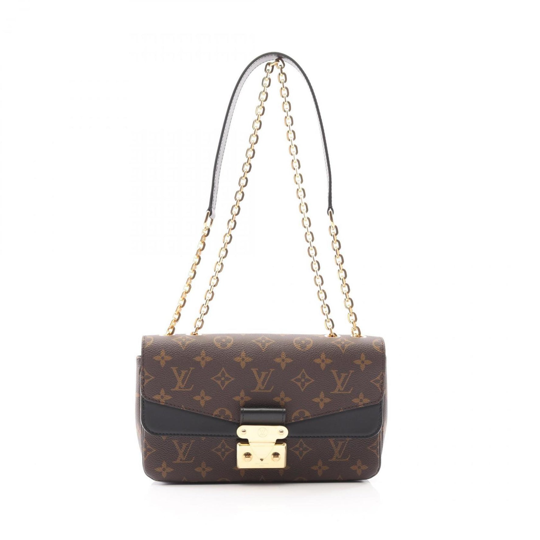 Louis Vuitton Sac Marceau Shoulder Bag, Coated Canvas and Leather, Monogram, Brown Black