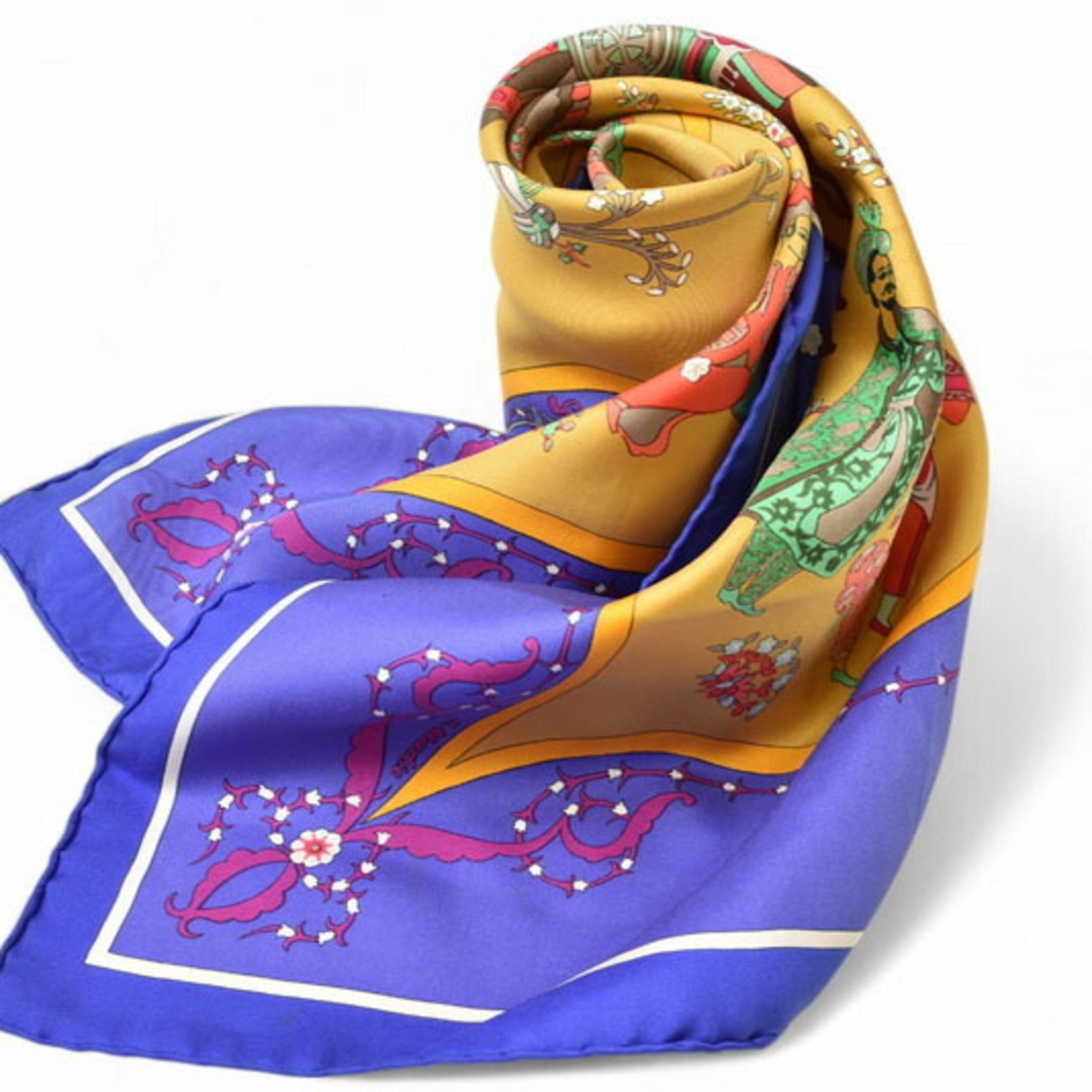 Hermes Hermès Carré 90 Scarf, Silk Twill, Poesie Persane, Violet