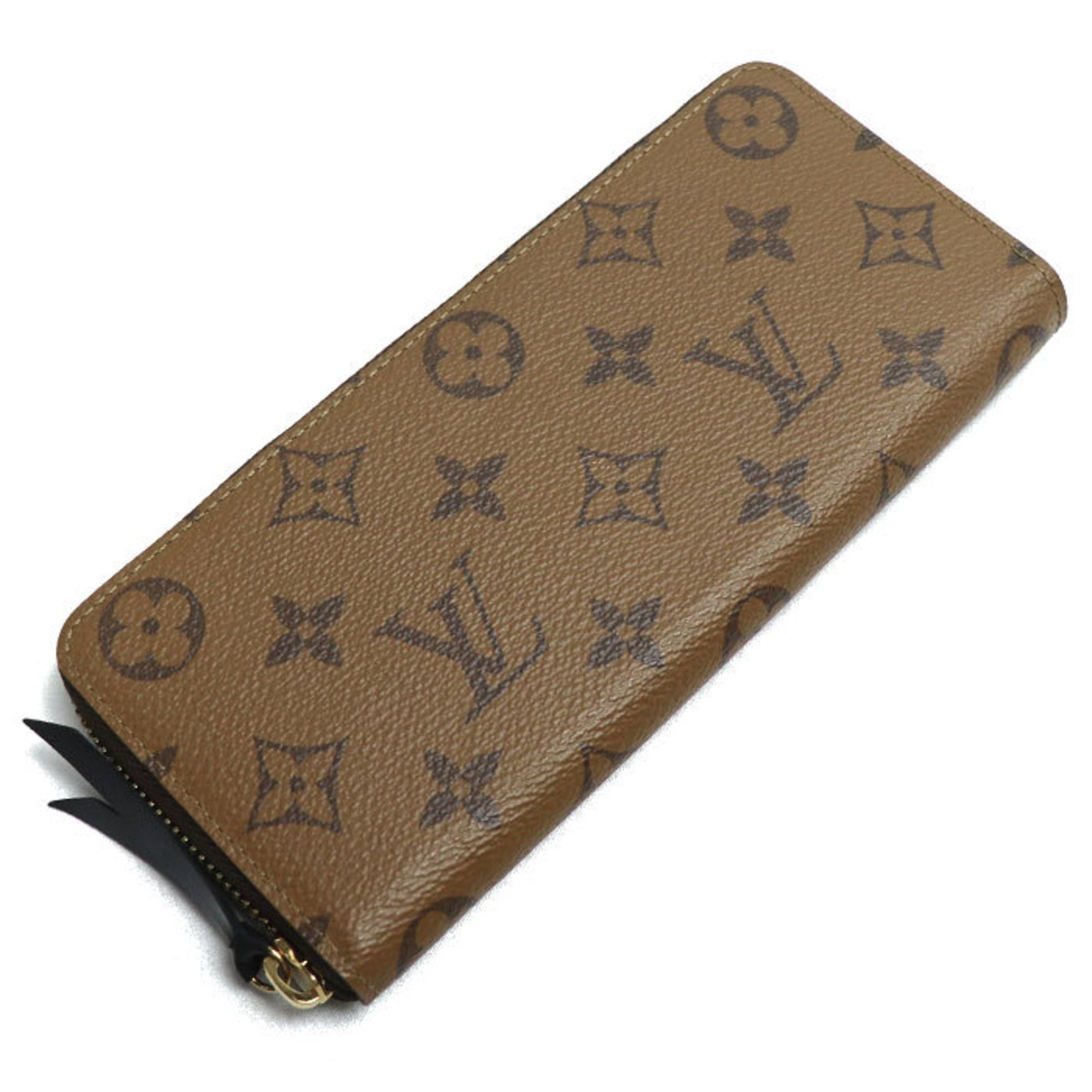 Louis Vuitton Portefeuille Clemence Long Wallet Monogram Reverse Brown IC Chip