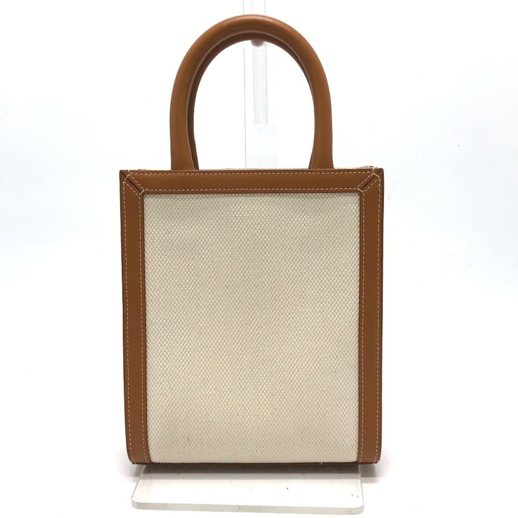 CELINE Logo Vertical Cabas Mini Shoulder Bag in Canvas/Leather