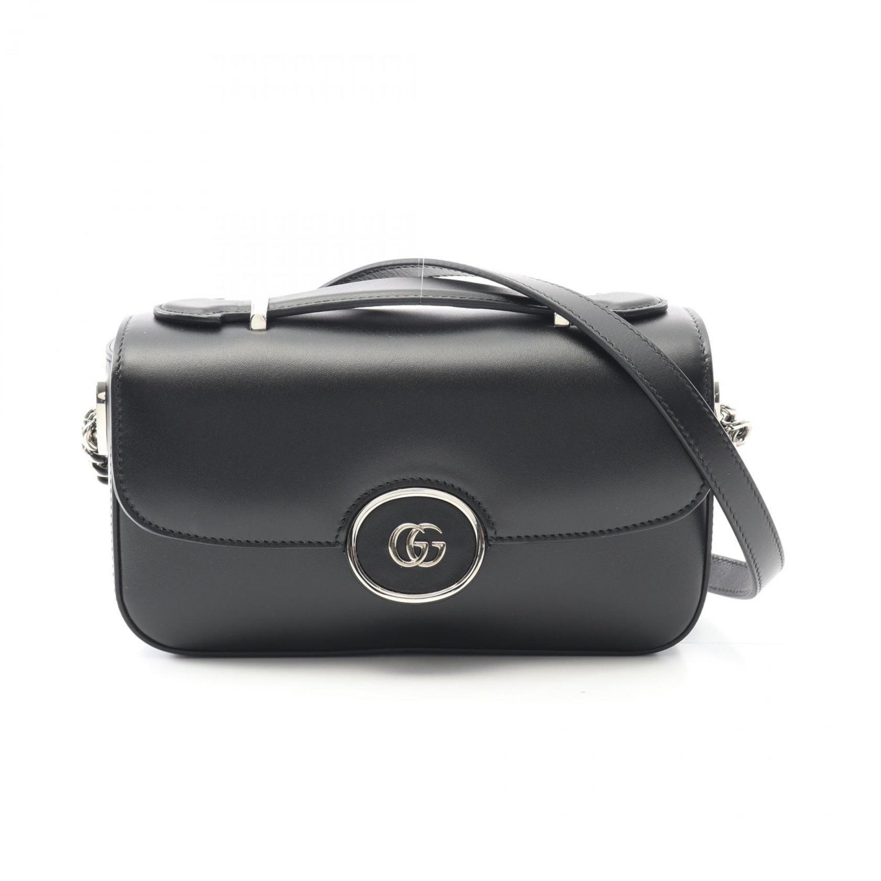 GUCCI Double G Shoulder Bag Leather