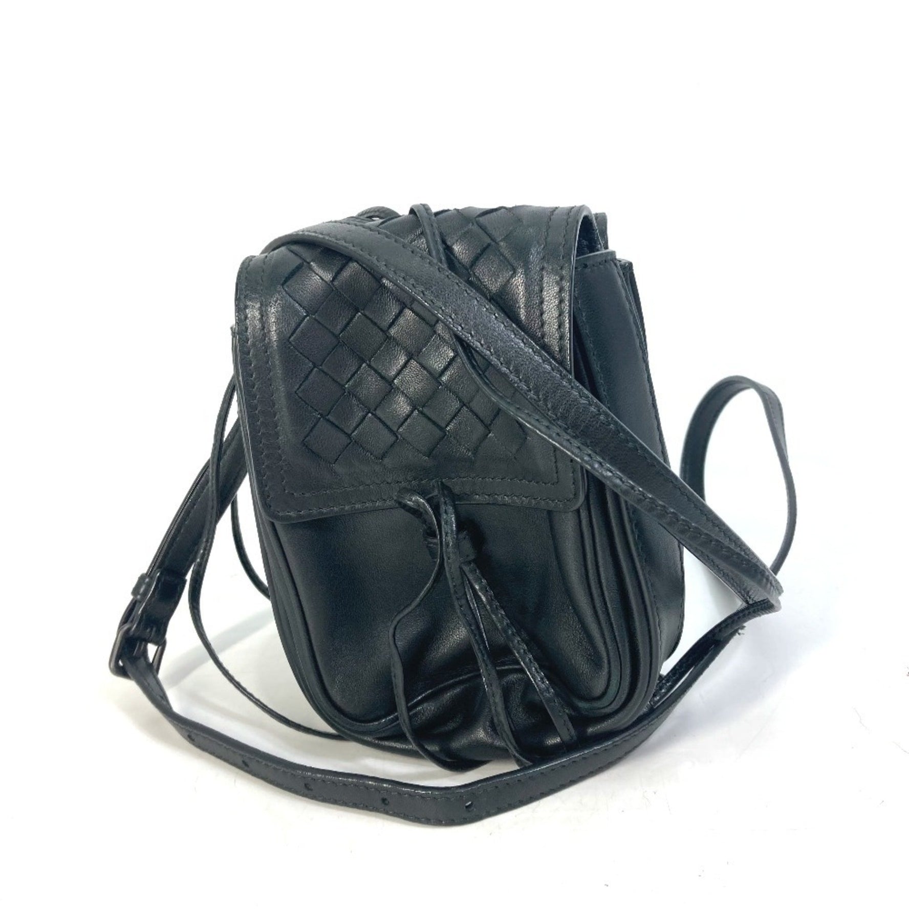 BOTTEGA VENETA Intrecciato Pochette Double Pouch Shoulder Bag in Leather