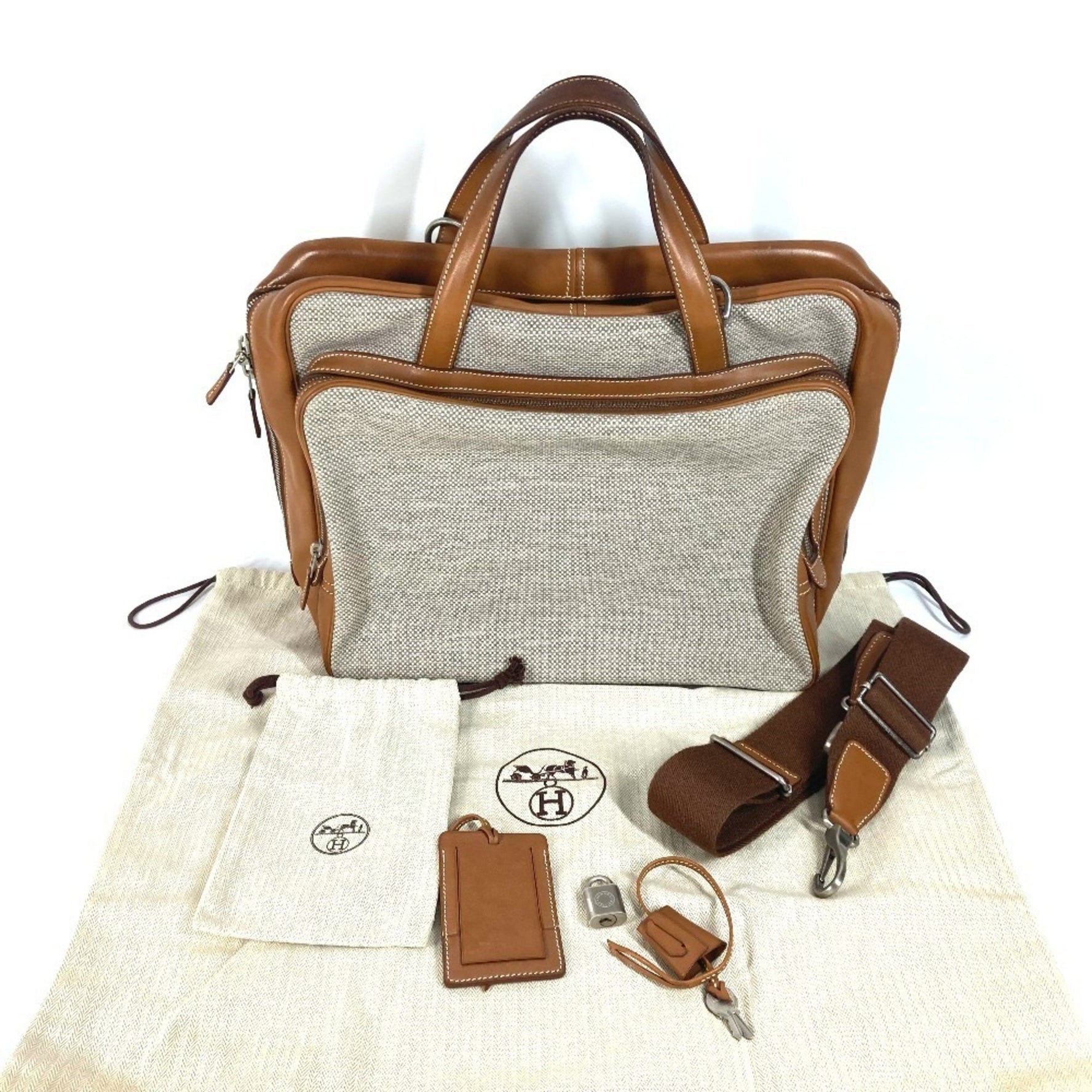 HERMES Bag Caleche Express Shoulder Tote Document Business Men's