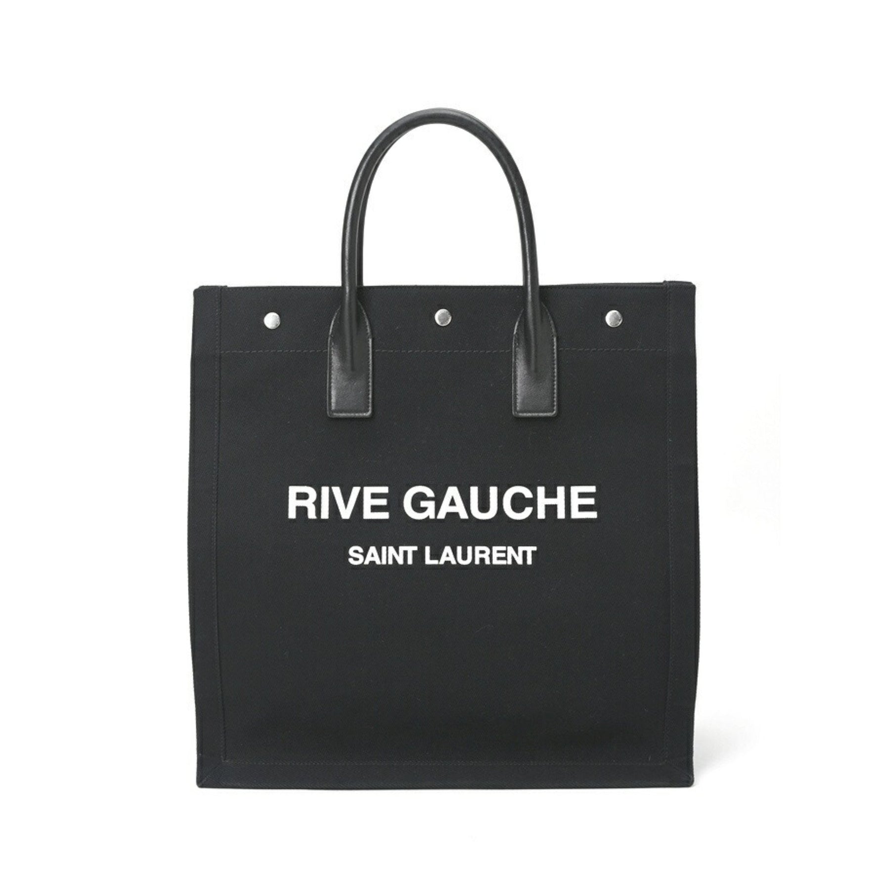 Saint Laurent SAINT LAURENT Rive Gauche Tote Bag Canvas Black S-157033