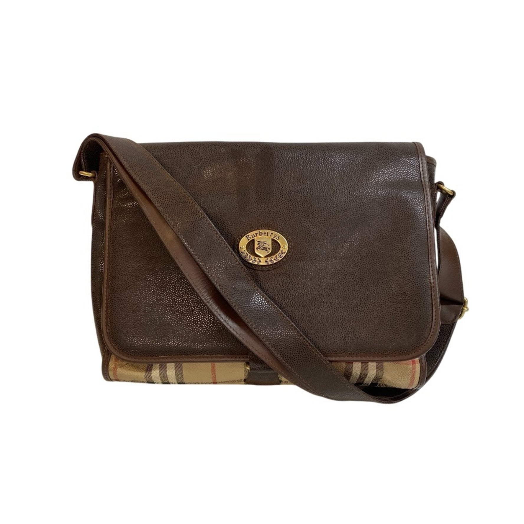 Burberrys Check Shoulder Bag Brown