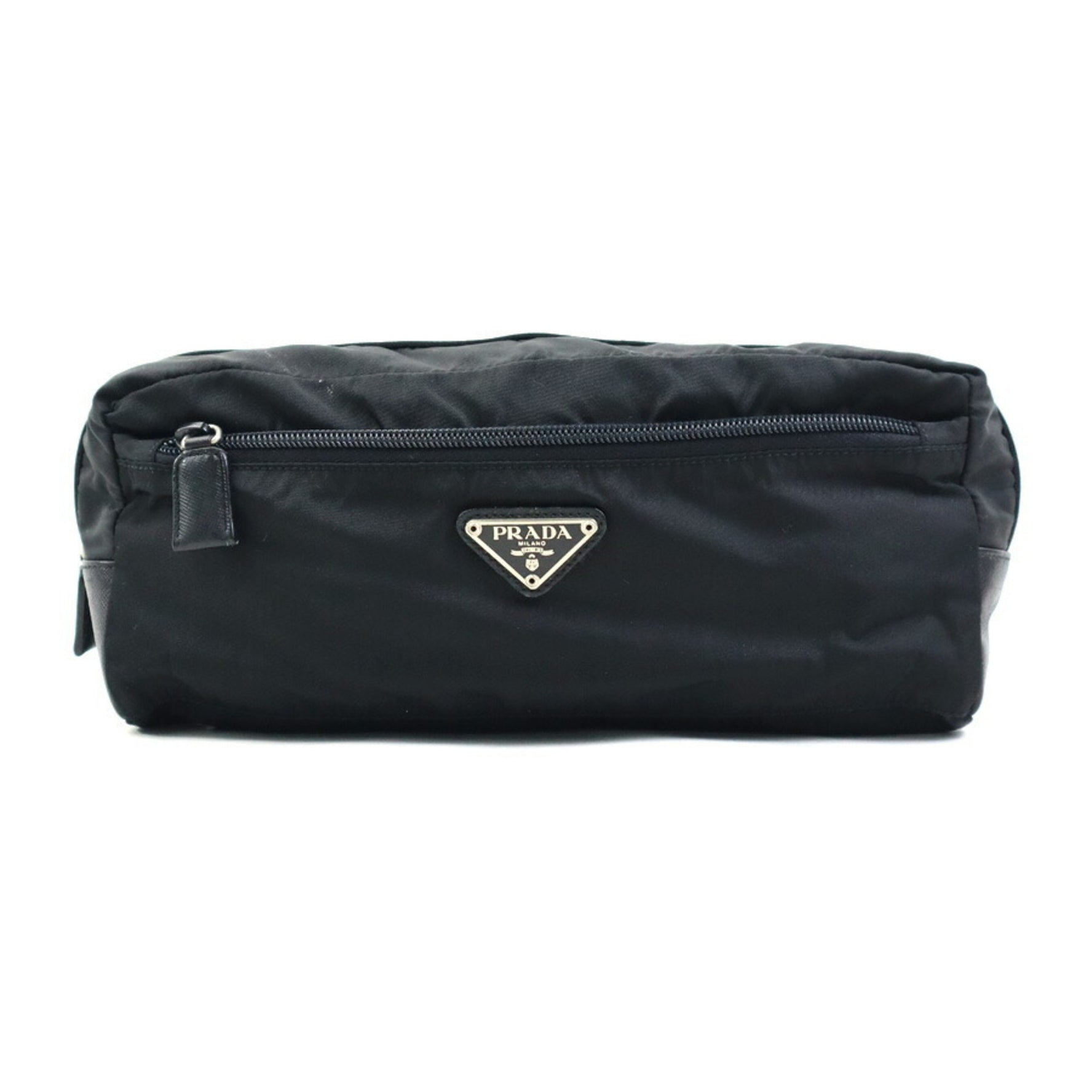 Prada clutch bag pouch in nylon and leather women