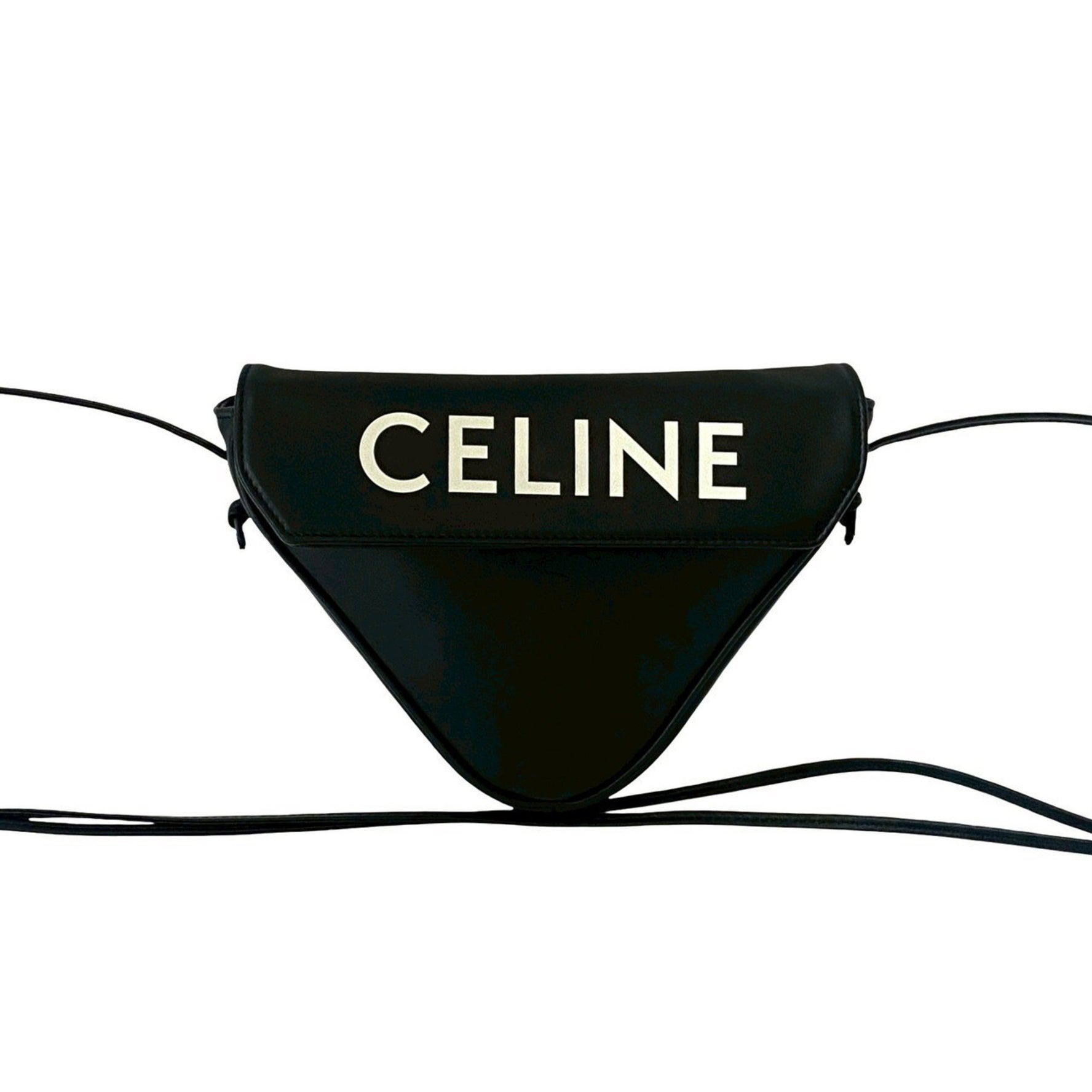 CELINE Triangle Leather Mini Shoulder Bag/Pochette/Sacoche in