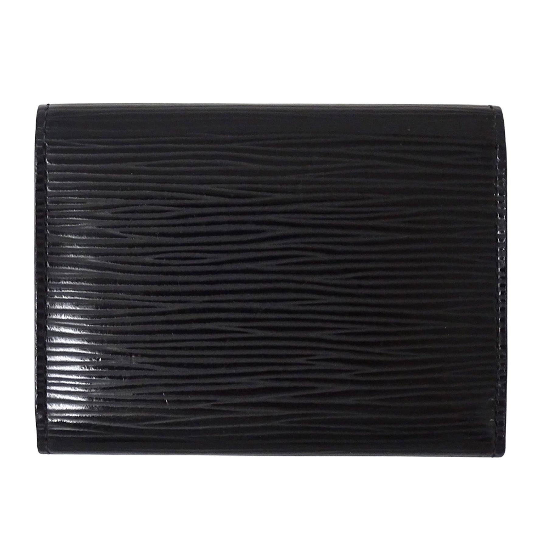 Louis Vuitton Epi Card Case Brand Business Holder Envelope Carte de Visite Noir Black Small Compact