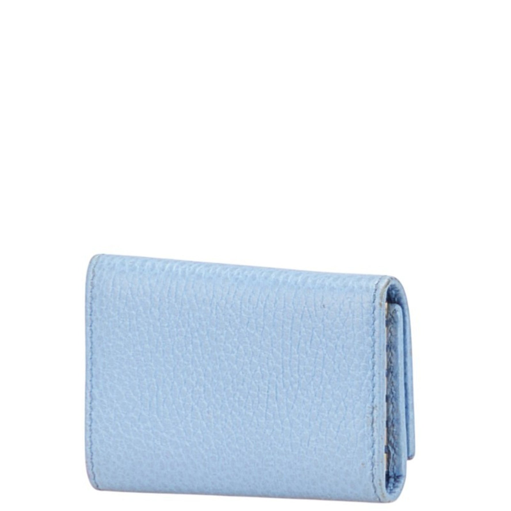 Gucci GG Marmont Double G Key Case Light Blue Leather