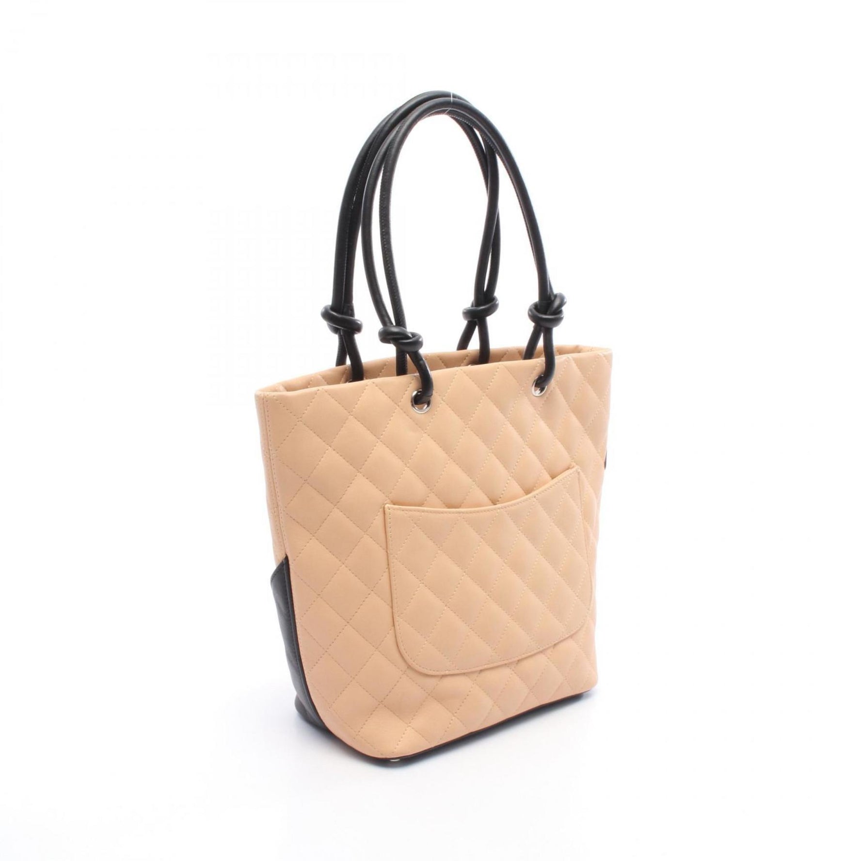 CHANEL Cambon Line Medium Tote Bag, Lambskin, Pink, Black, Beige