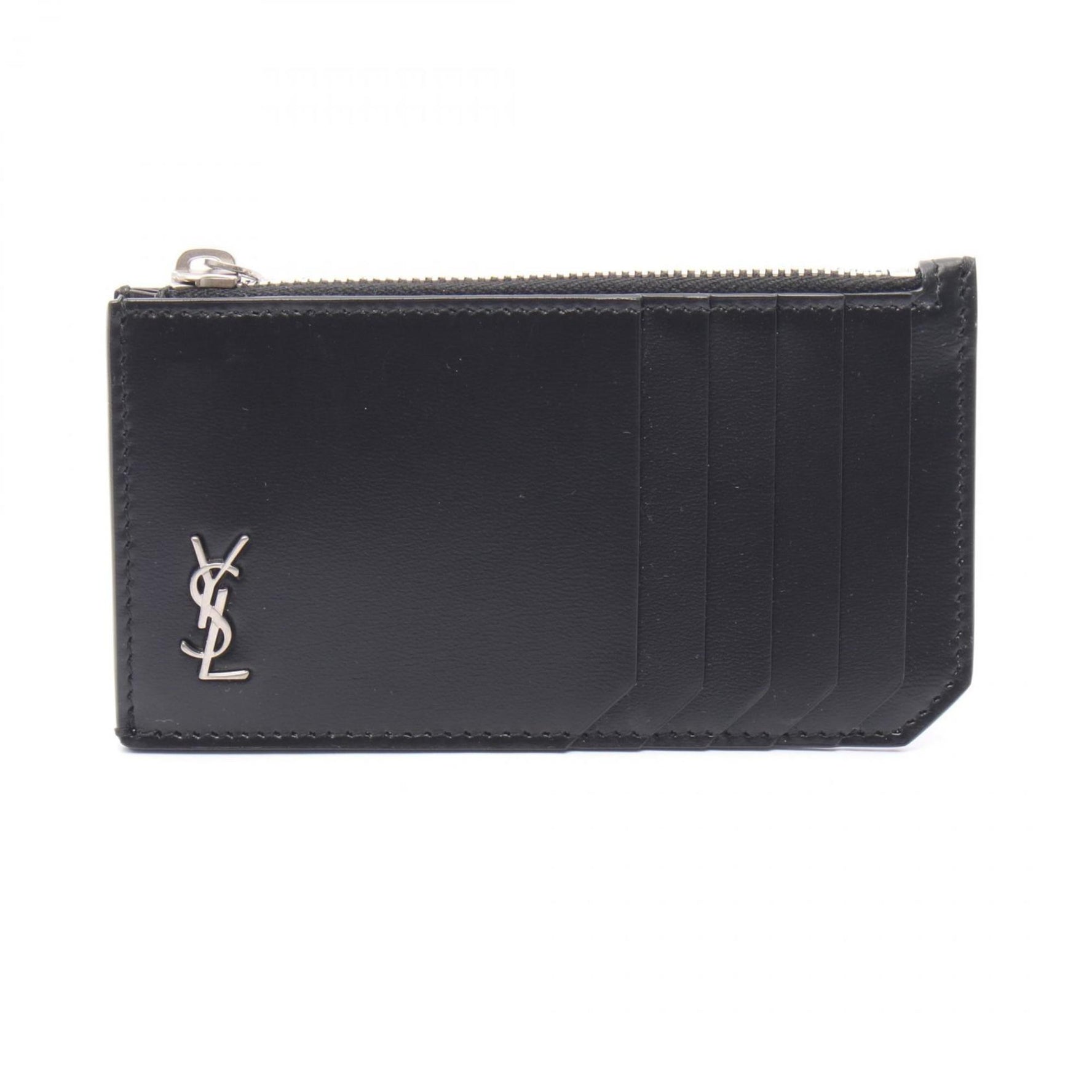 Saint Laurent TINY MONOGRAM Wallet/Coin Case Wallet Leather Men's Women's Black 6298991JB0E1000