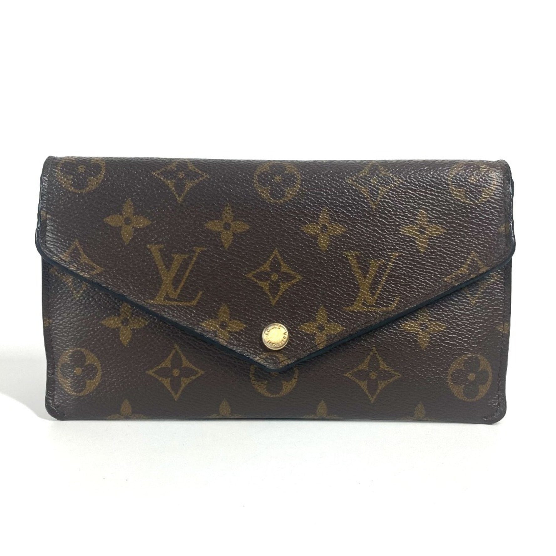 Louis Vuitton Monogram Portefeuille Jeanne Long Wallet Flap Canvas Fuchsia Brown