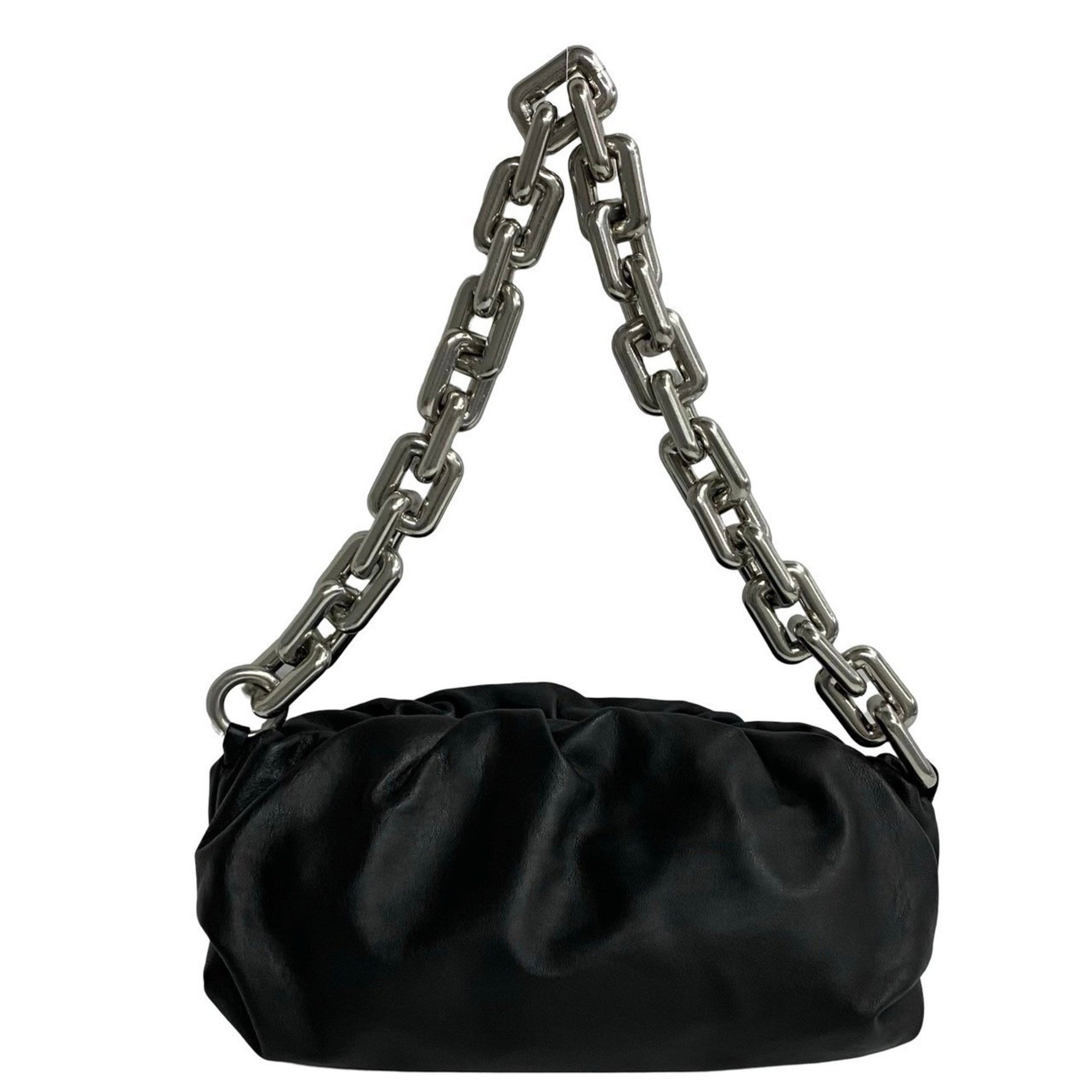 BOTTEGA VENETA The Chain Pouch Leather Semi-Shoulder Bag/Handbag in Black