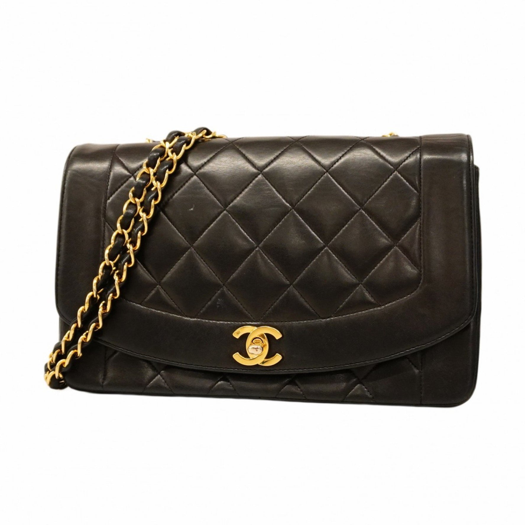Chanel Diana Matelasse Chain Shoulder Bag in Lambskin