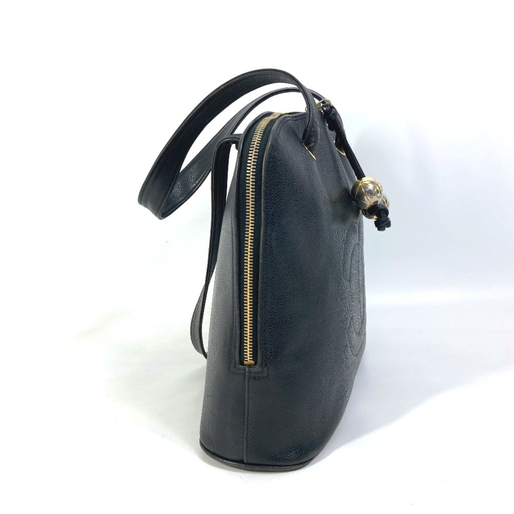 CHANEL CC Coco Mark Ball Shoulder Bag in Caviar Skin