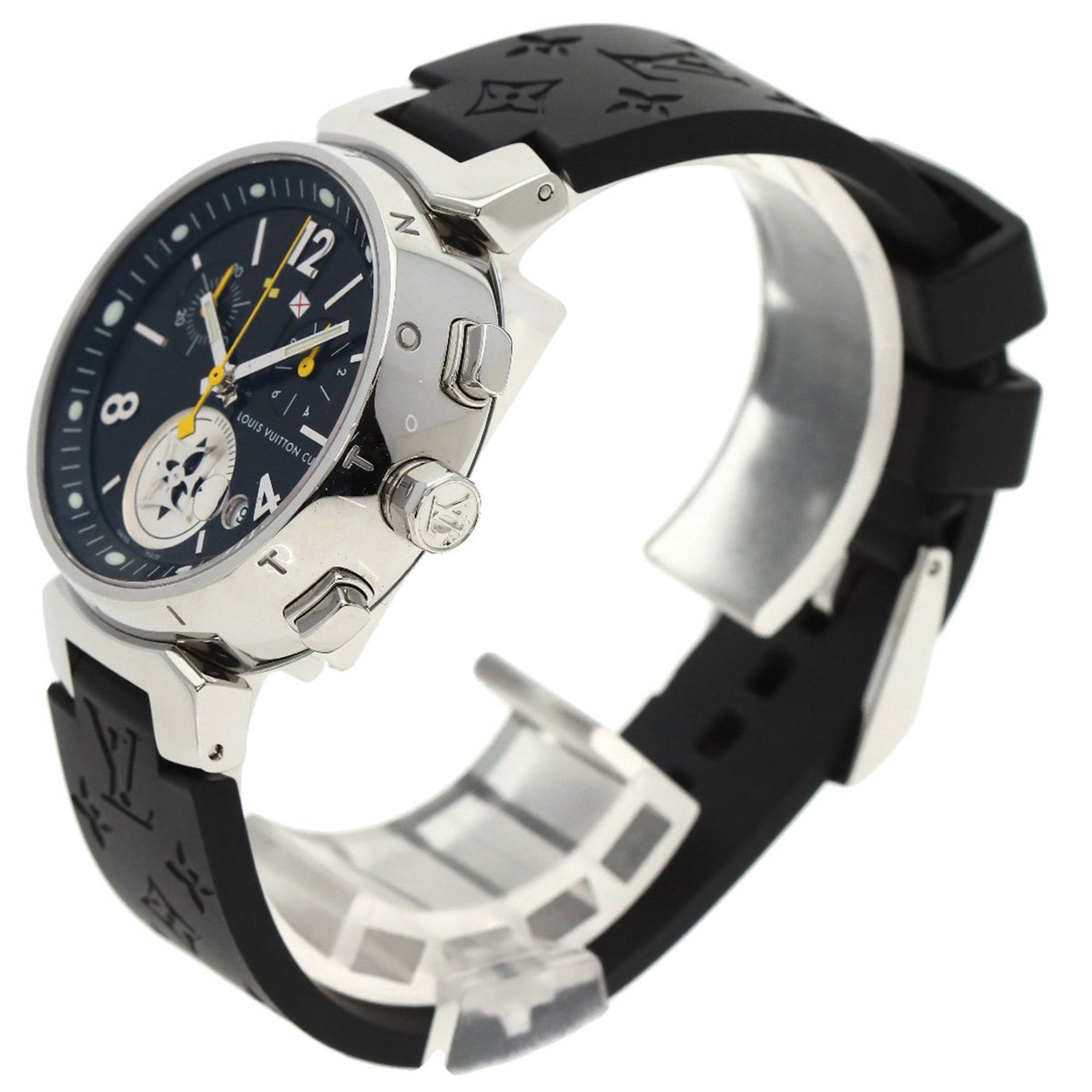 Louis Vuitton Tambour Lovely Cup Watch in Stainless Steel/Rubber