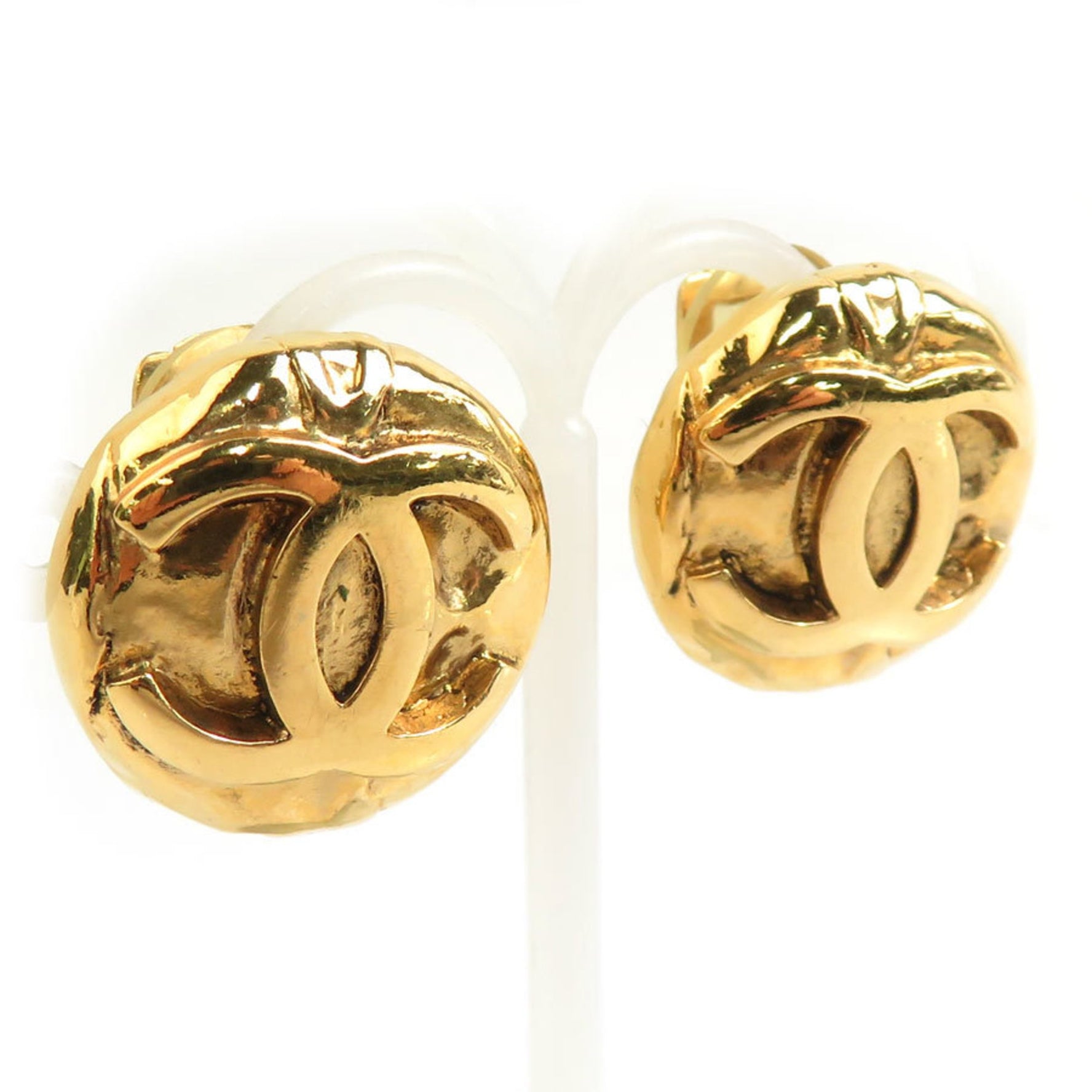 CHANEL Coco Mark Metal Earrings