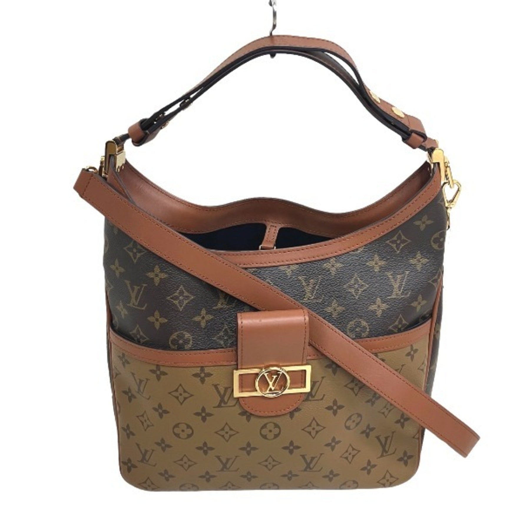 Louis Vuitton Shoulder Bag Monogram Reverse Hobo Dauphine mm LV