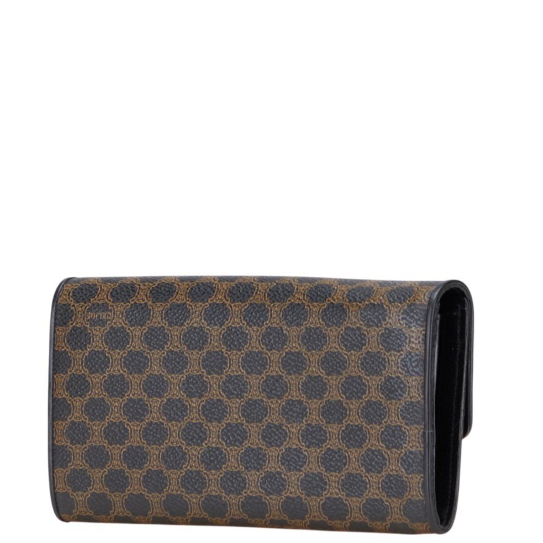 Celine Macadam Long Wallet in Black and Brown Leather