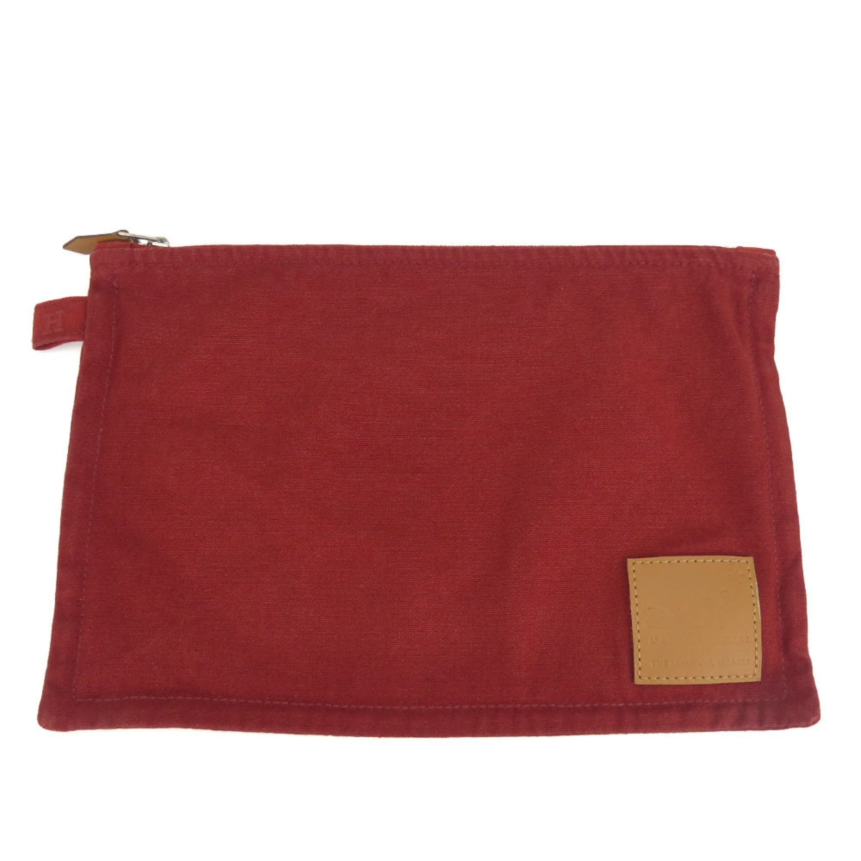 Hermes pouch Bora cotton leather maroon flat multi-purpose accessories
