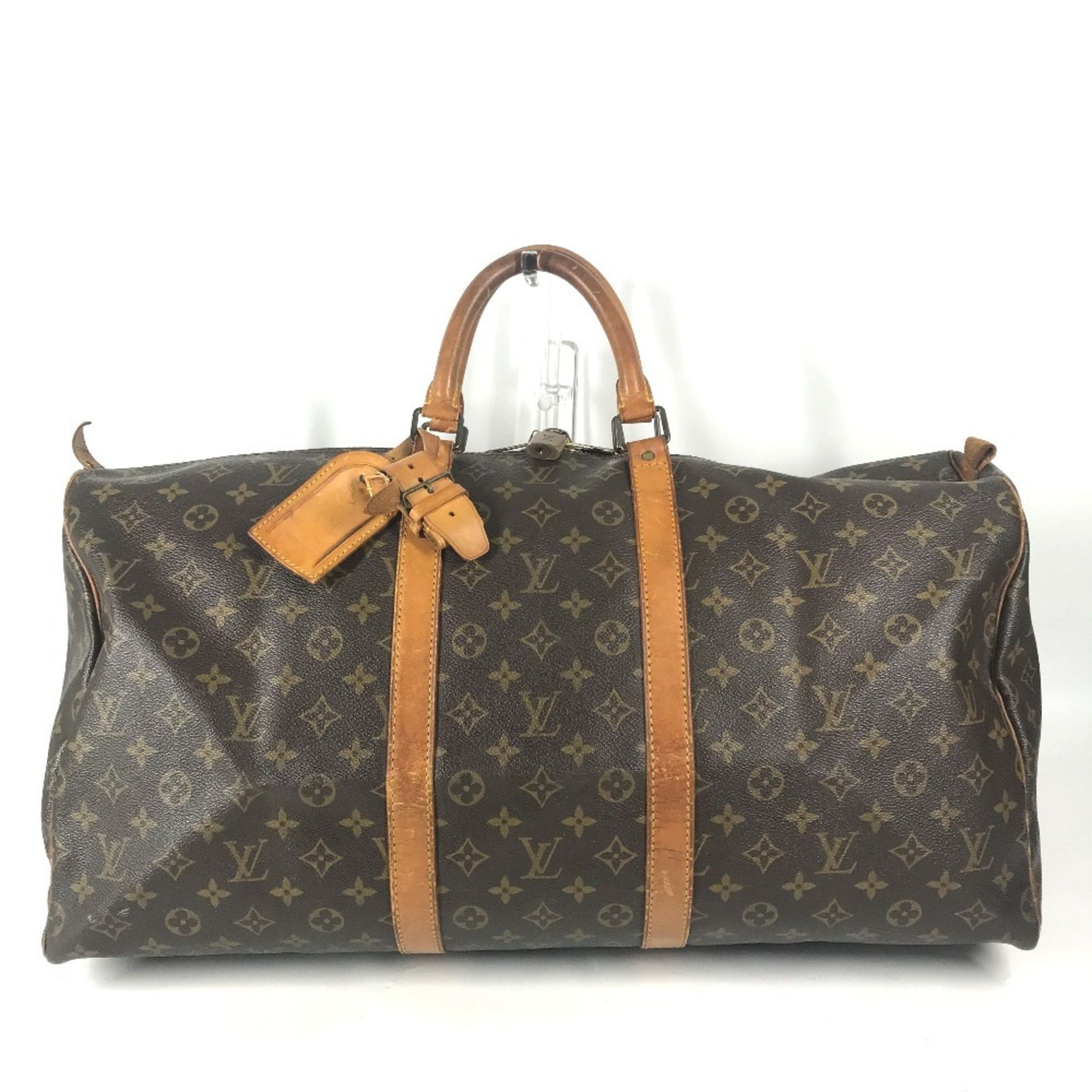 LOUIS VUITTON Monogram Keepall 55 Bag Travel Boston Canvas Men's Women's Brown