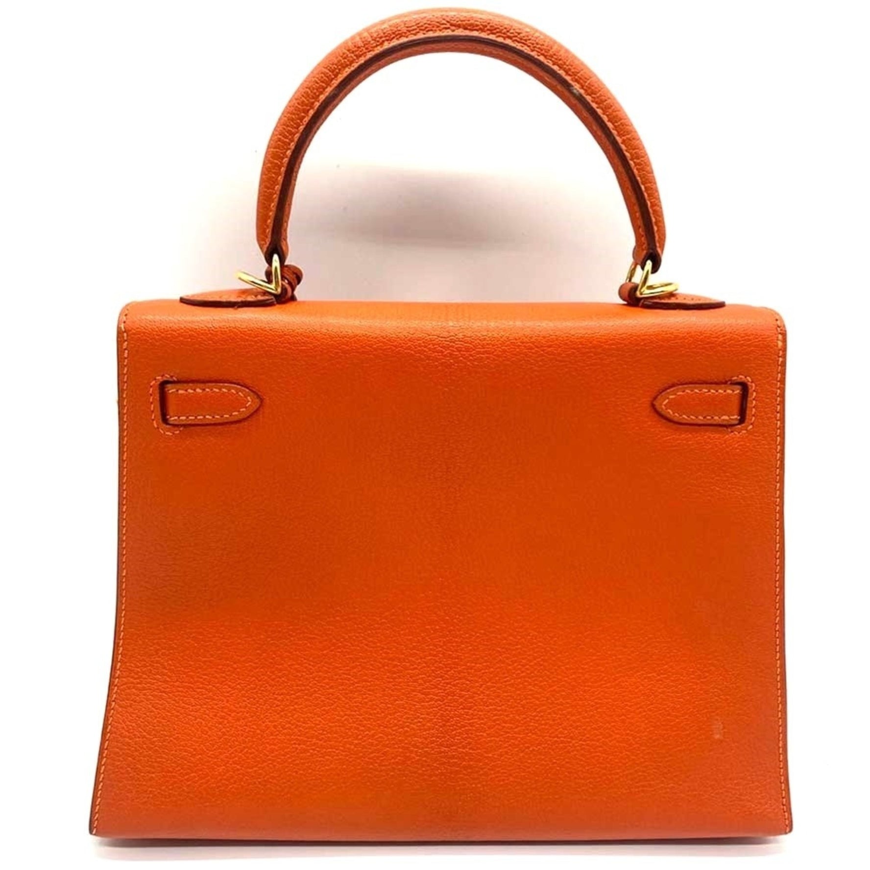 Hermes Kelly 25 Chevre F Stamped Outside Stitching Hand Bag Shoulder Strap