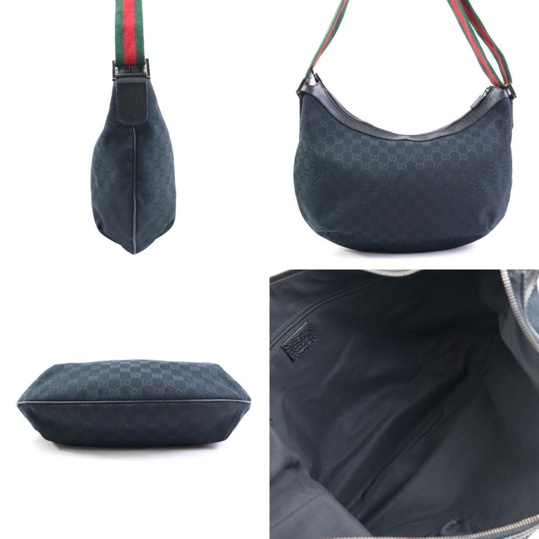 GUCCI Shoulder Bag GG Canvas Black Men's Women's e60072