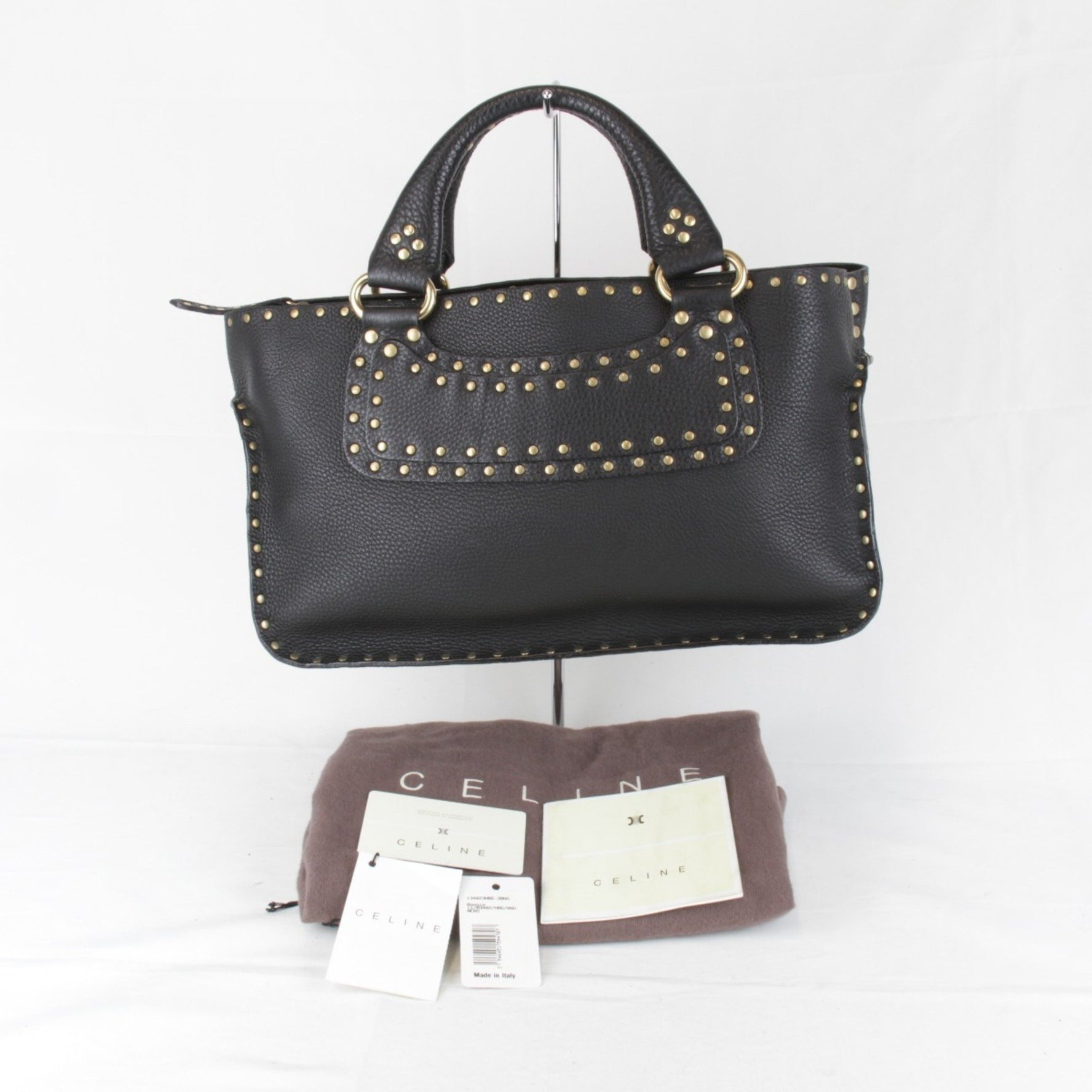 CELINE Studded Boogie Bag Leather Handbag