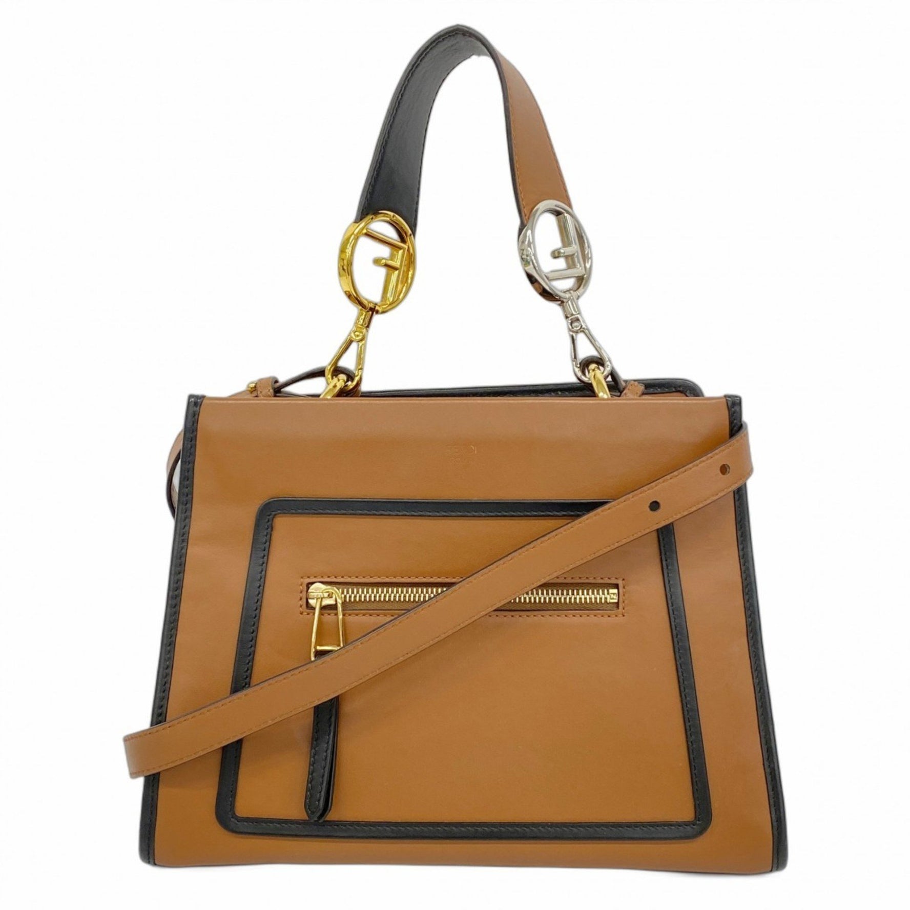 Fendi Runaway Handbag in Brown and Black Leather, Bag