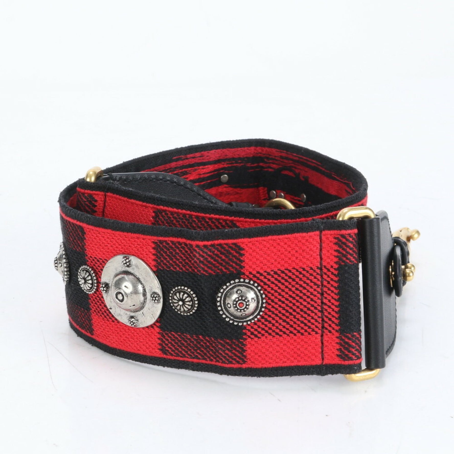 Christian Dior Leather Shoulder Bag Strap Embroidered Medallion for Women