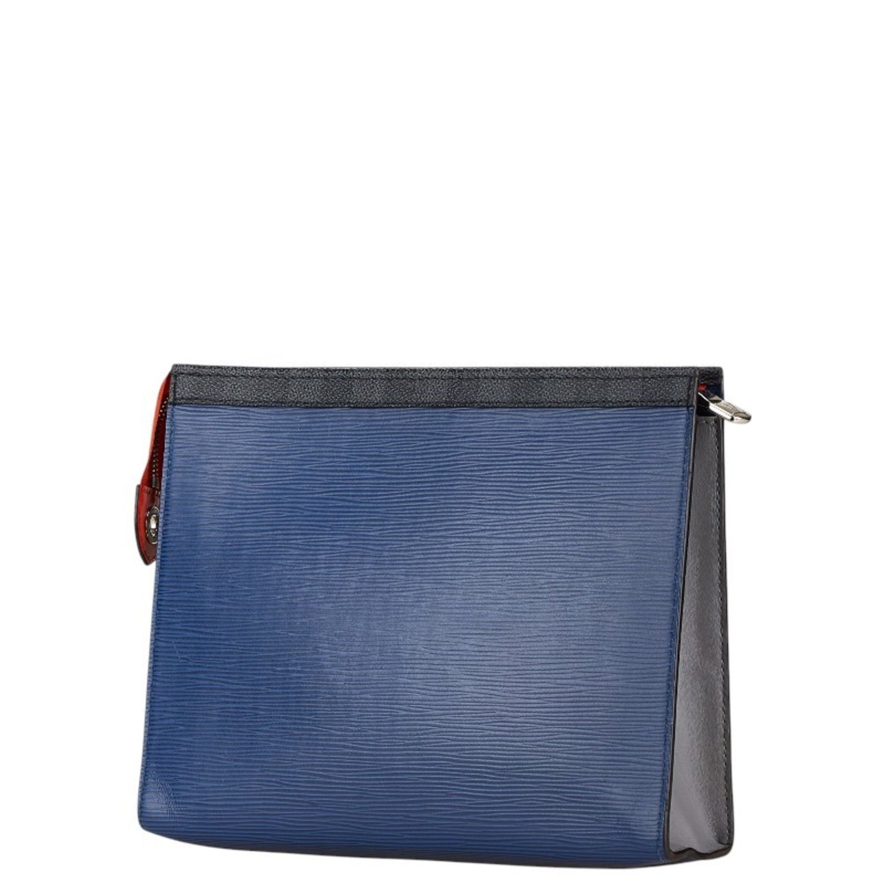 Louis Vuitton Epi Damier Graphite Pochette Voyage MM Clutch Bag Second Navy Black Leather PVC