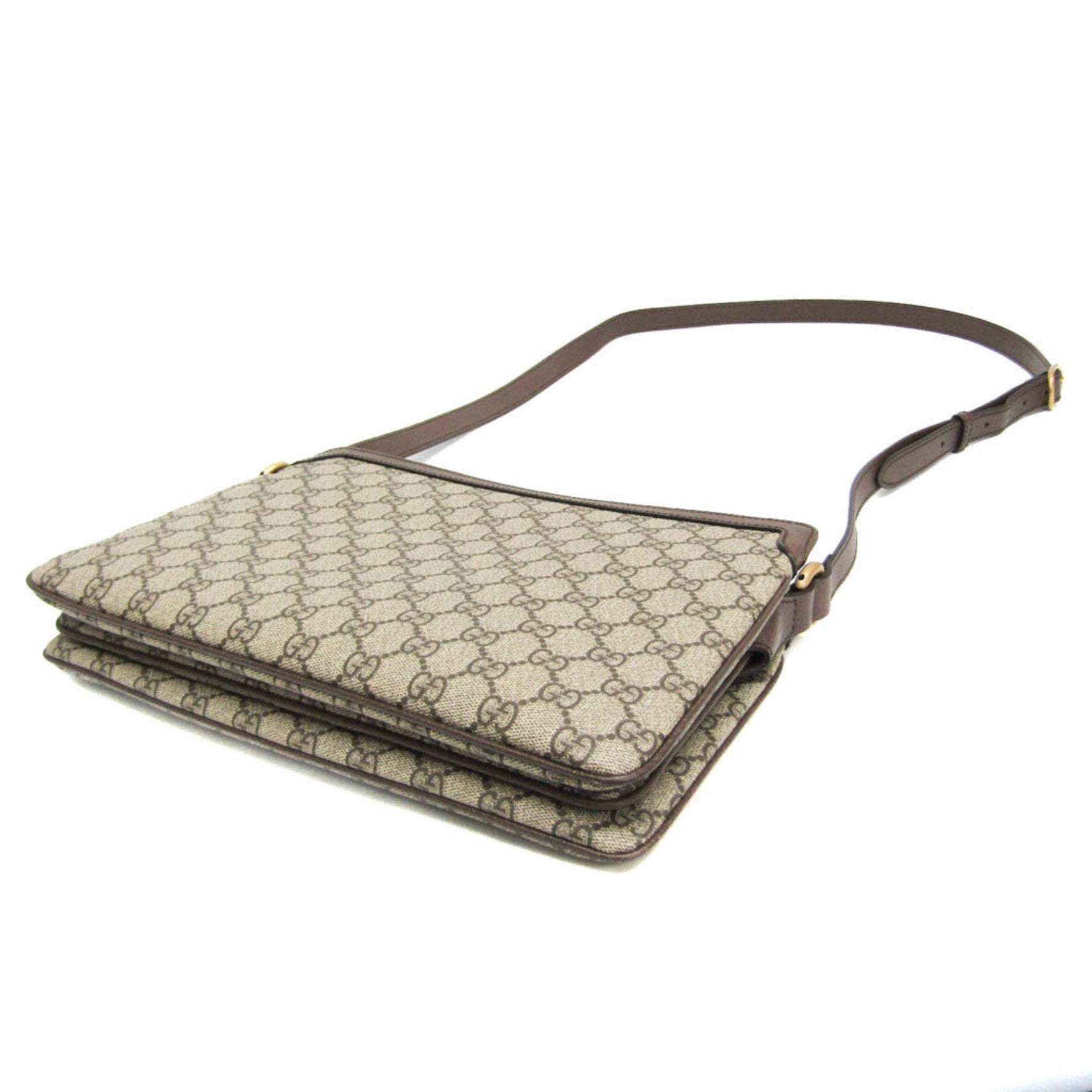 Gucci Medium Women's GG Supreme,Leather Shoulder Bag Beige,Brown