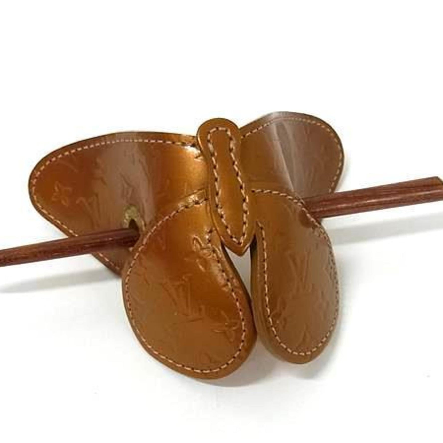 LOUIS VUITTON Monogram Comte de Faye Butterfly Kanzashi Hair Accessory in and Leather