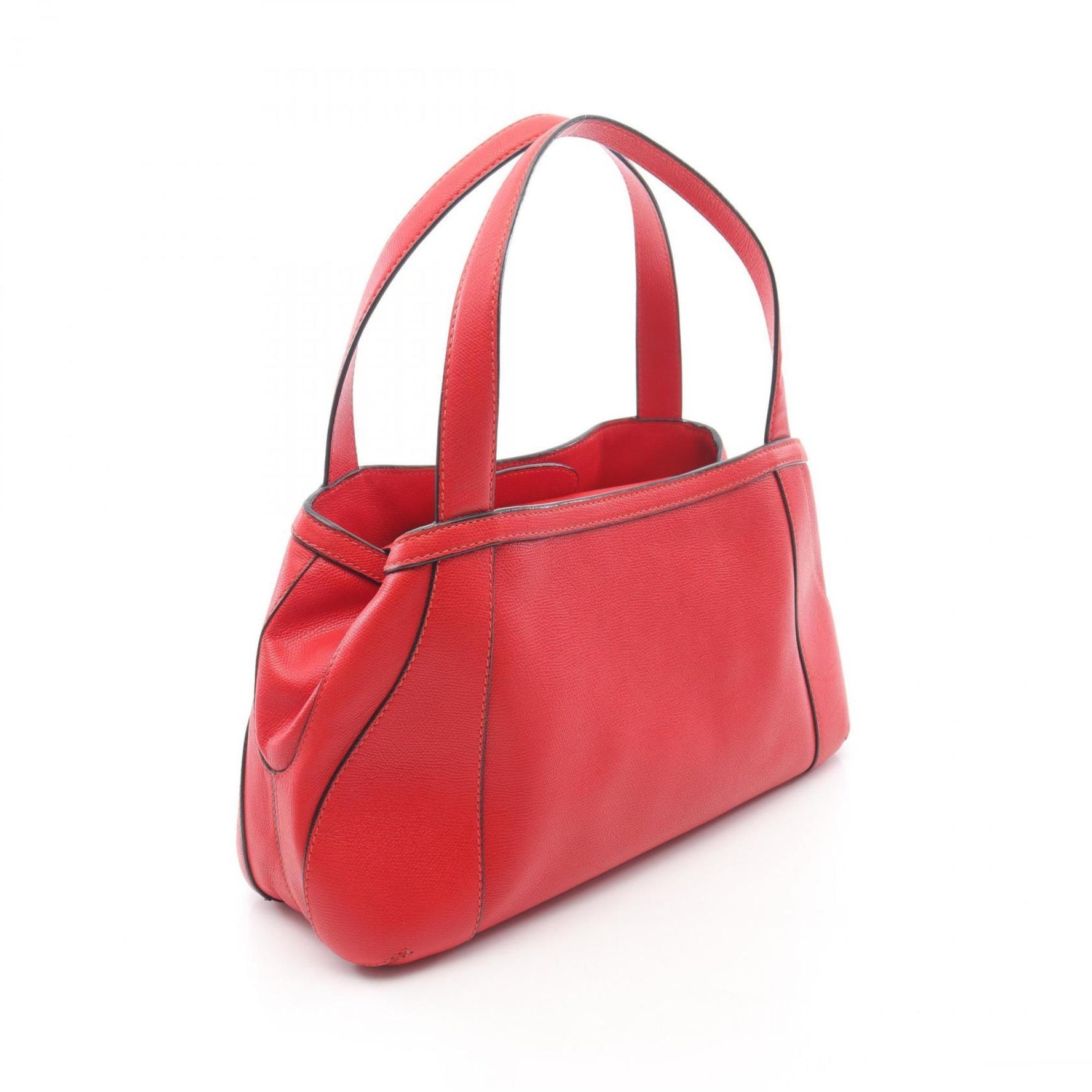 Valextra Leather Handbag in Red
