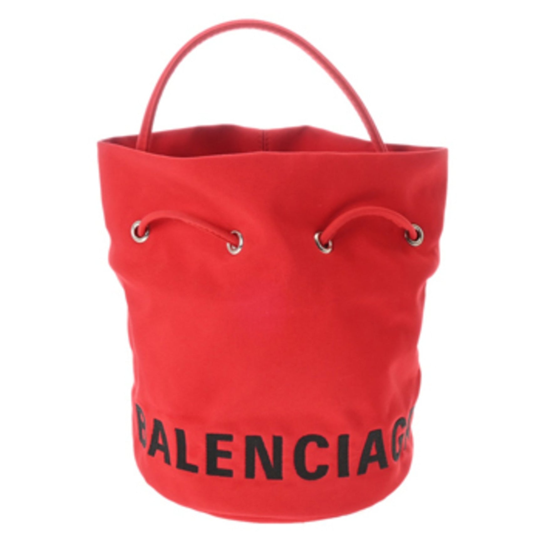 BALENCIAGA Wheel XS Drawstring Bucket Bag Red Women's Canvas 2WAY