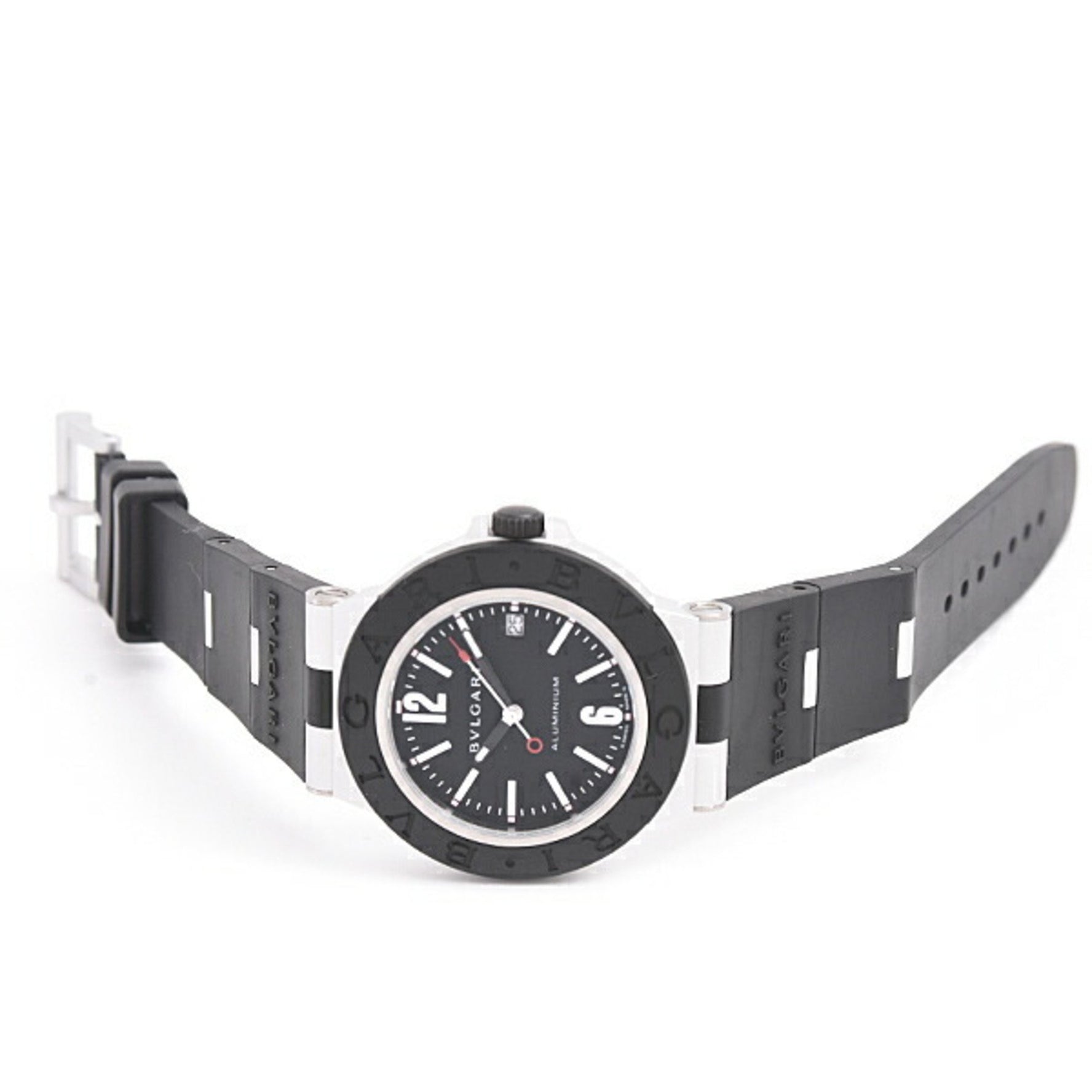 Bvlgari Watch Aluminum Date Automatic Black Dial AL