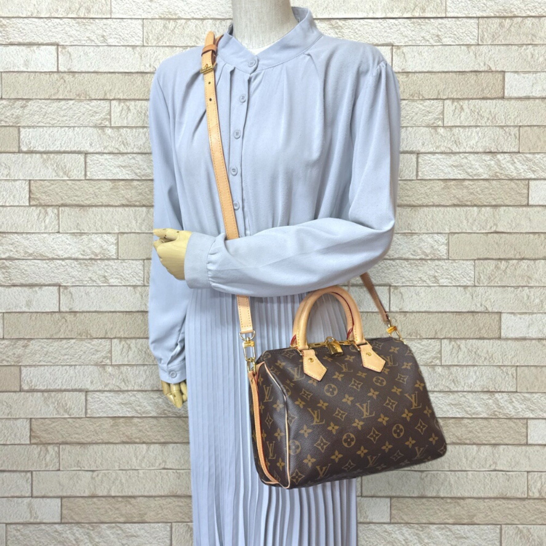 Louis Vuitton Speedy 25 Bandouliere Monogram Shoulder Bag Canvas Brown Women's LOUIS VUITTON 2way