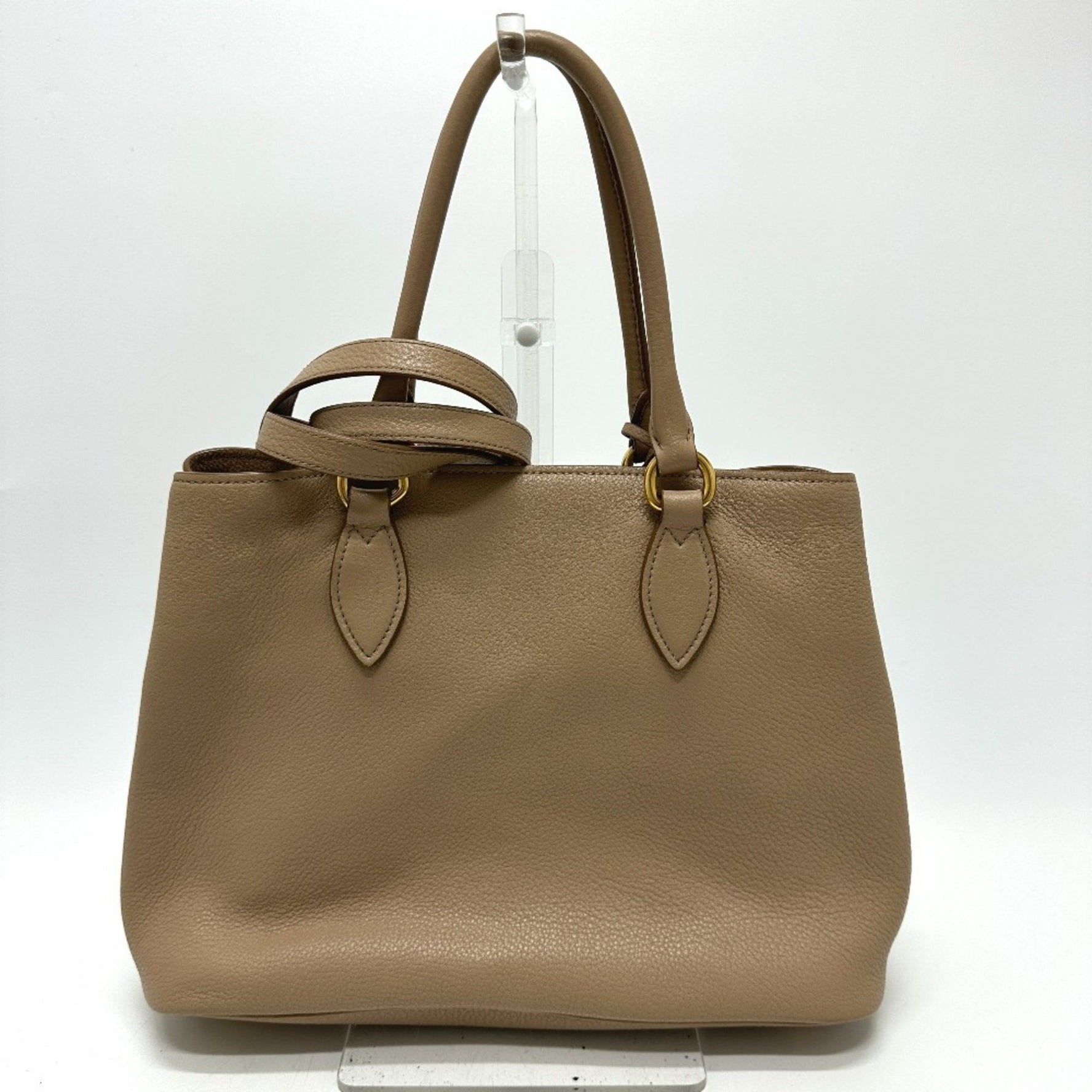 PRADA Logo Bag Shoulder Tote Handbag Leather